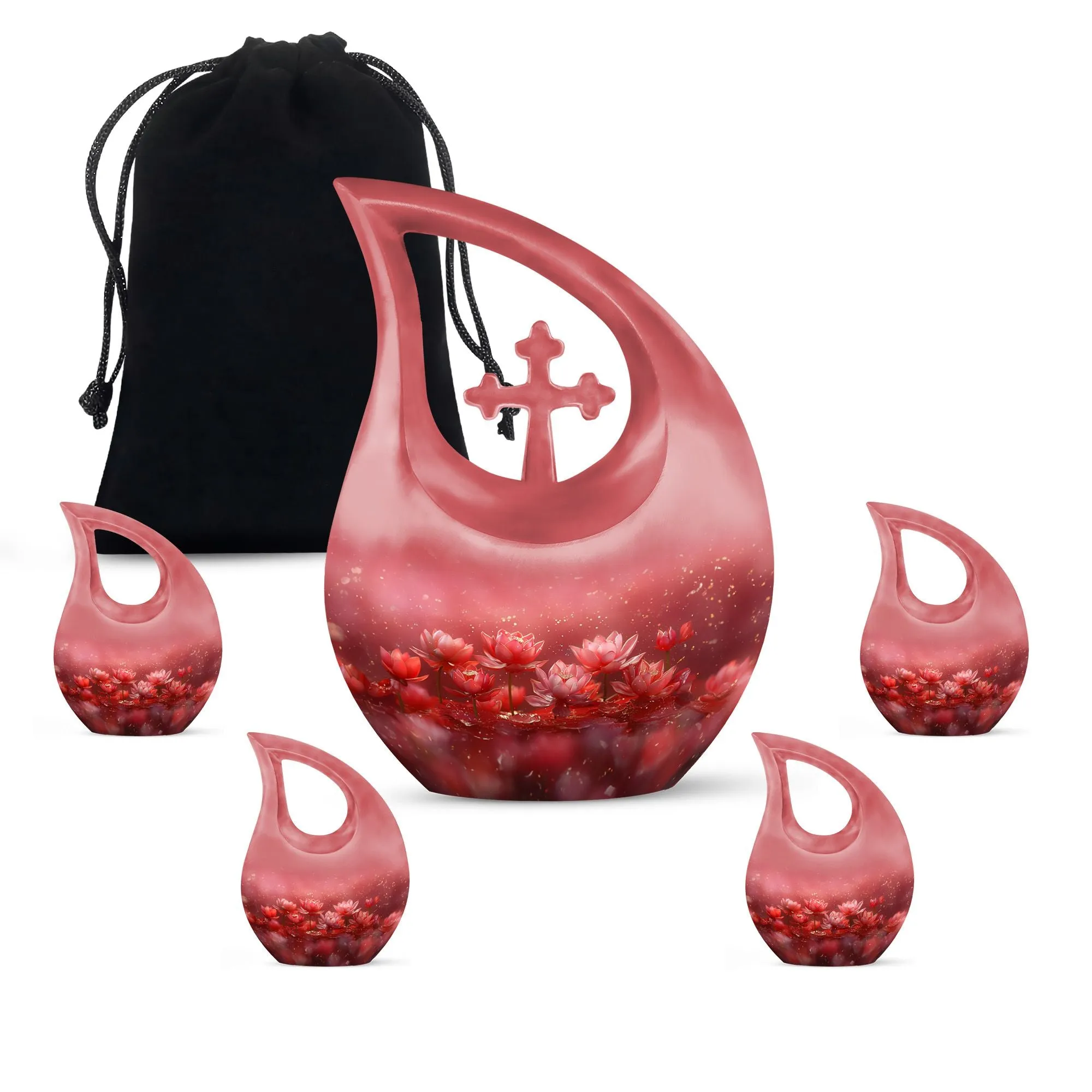 Lotus Urn - Medium Size Memorial Cremation Urn For Human Ashes