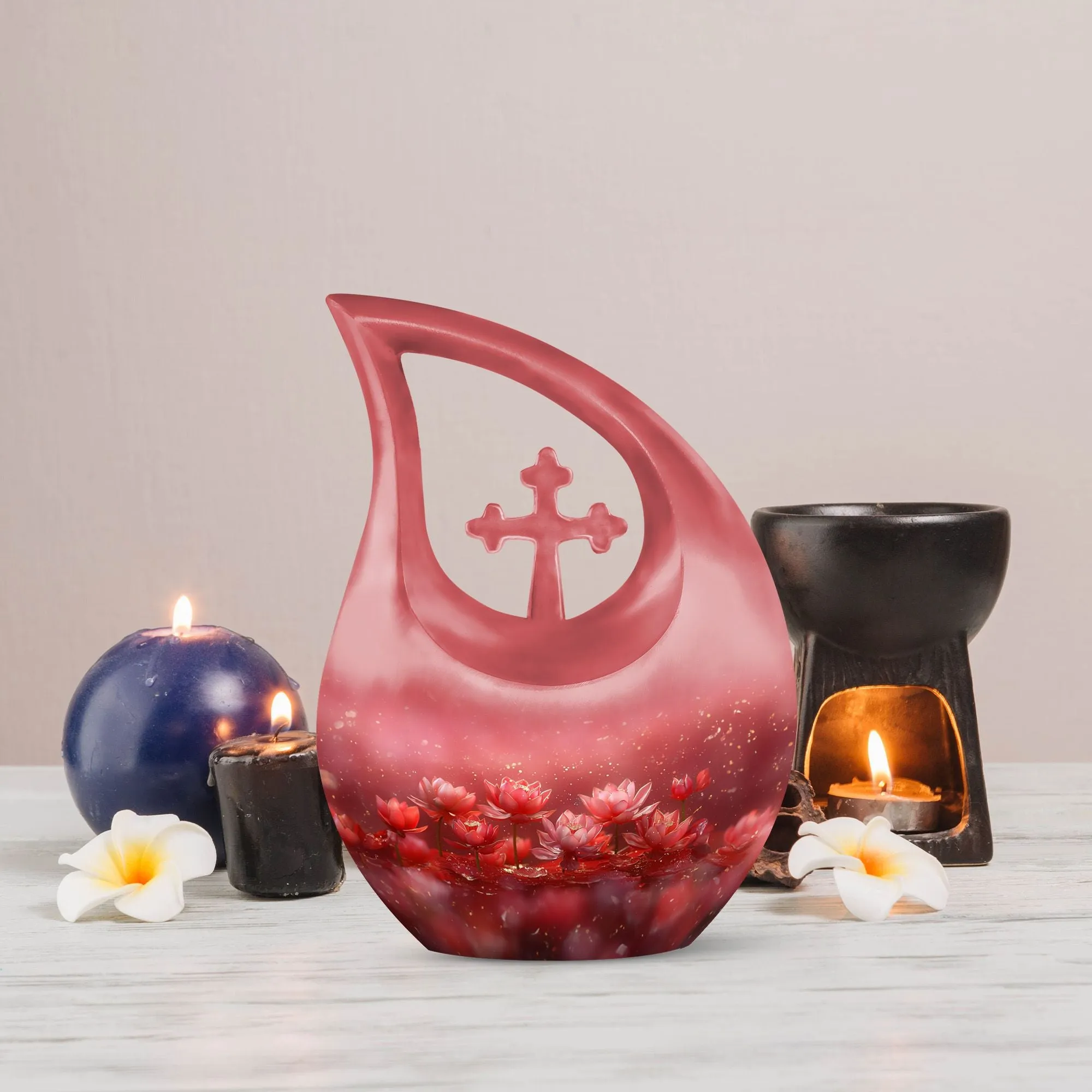 Lotus Urn - Medium Size Memorial Cremation Urn For Human Ashes