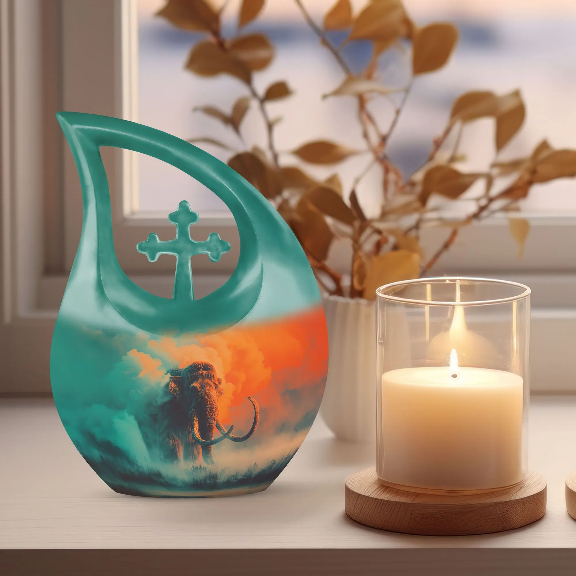 Mammoth Repose container that holds ashes beautiful urn