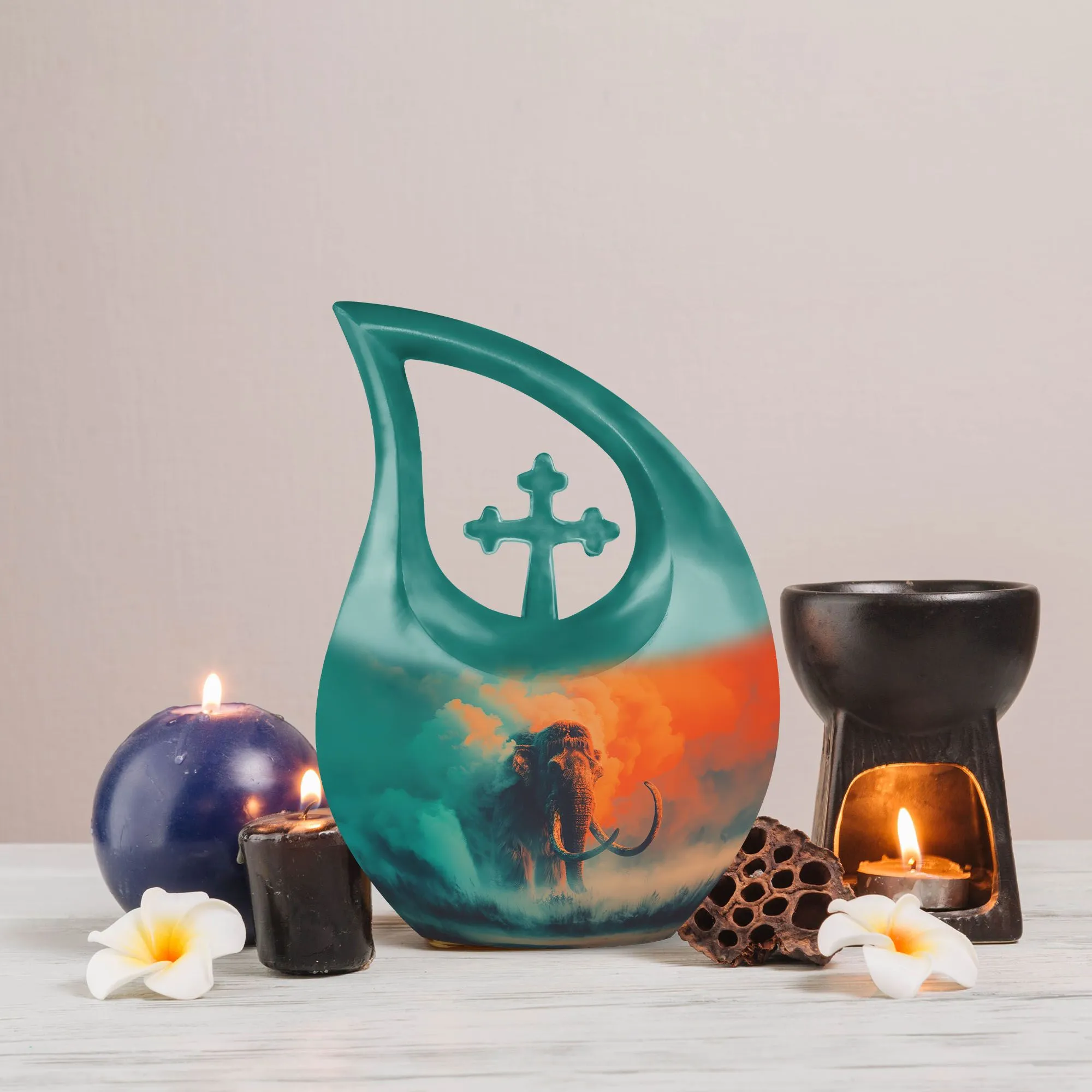 Mammoth Repose container that holds ashes beautiful urn