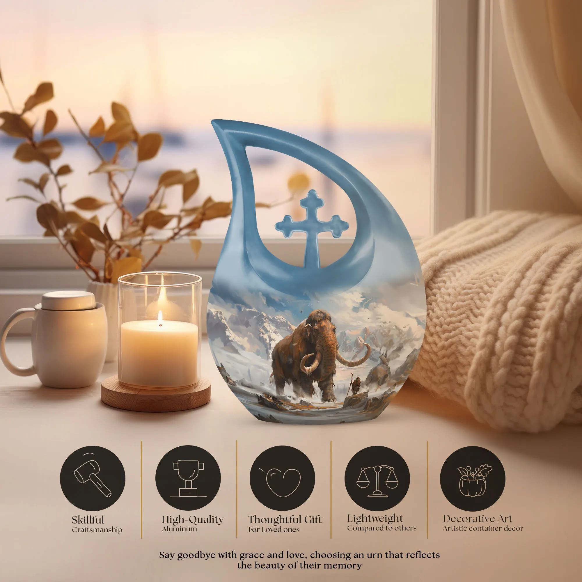 Mamoth Urn Dignified Small Cremation and Memorial Keepsake Urn