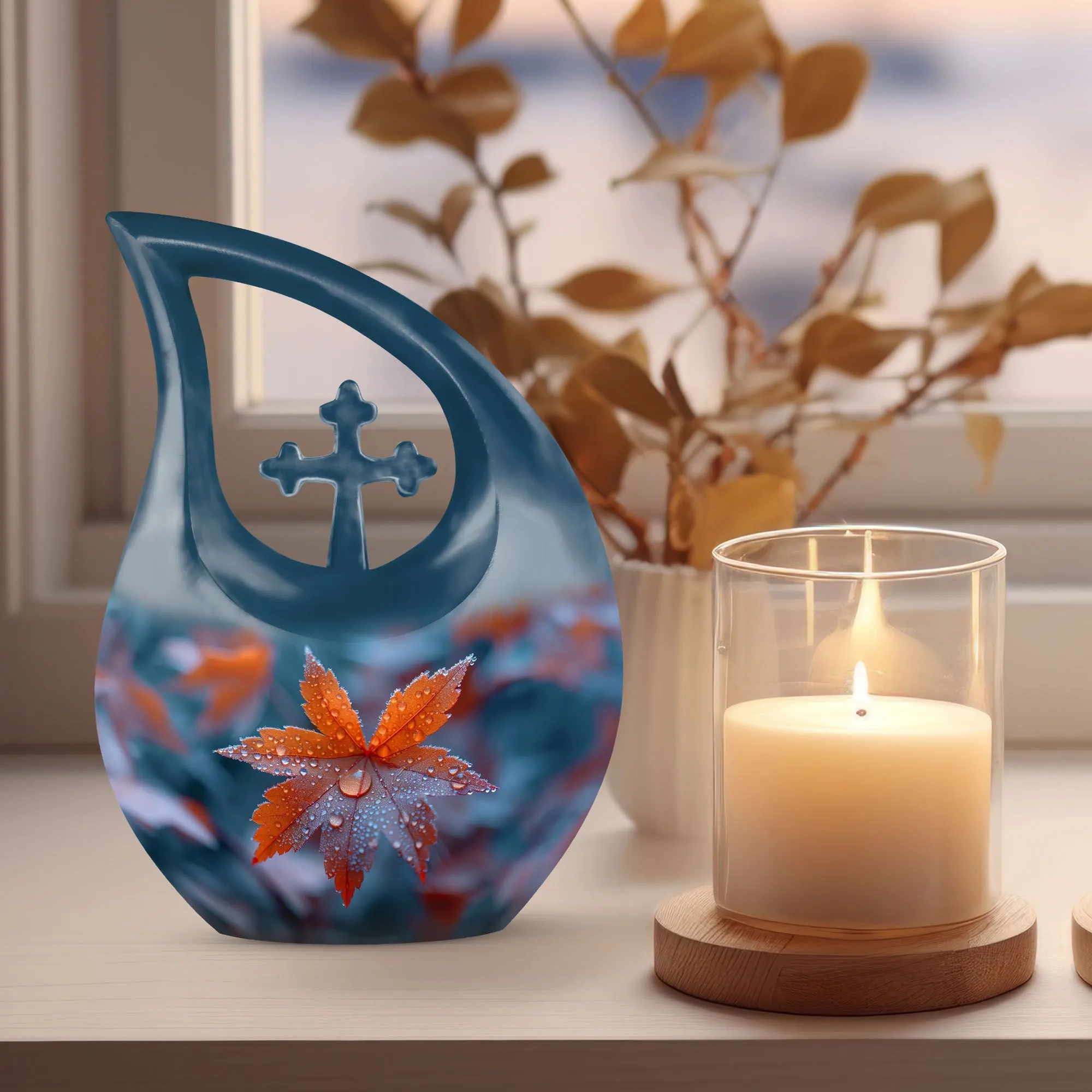 Mapple Leaf Memorial Grace memorial urn for ashes custom made urn