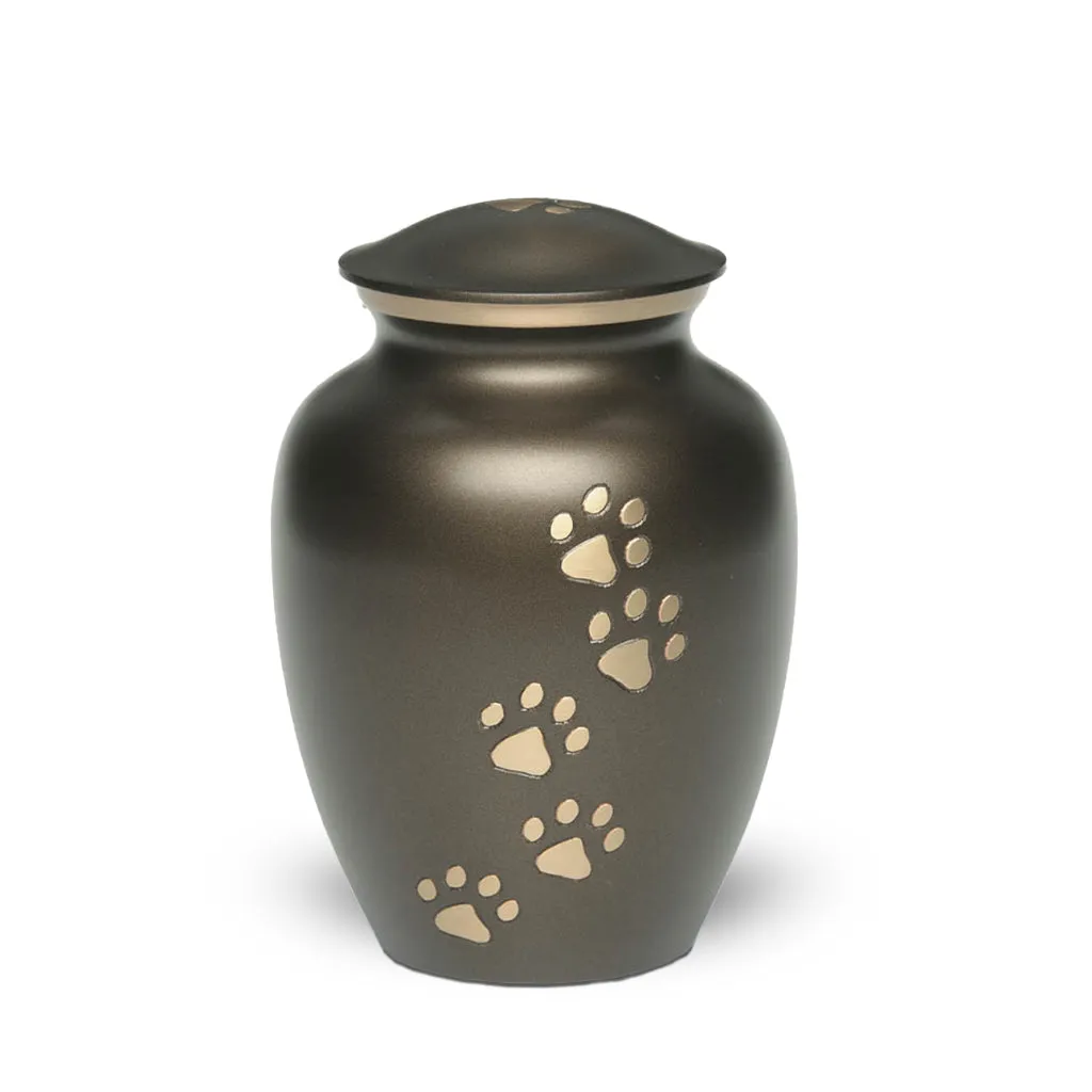 MEDIUM  Brass Pet Urn -"Paws to Heaven"