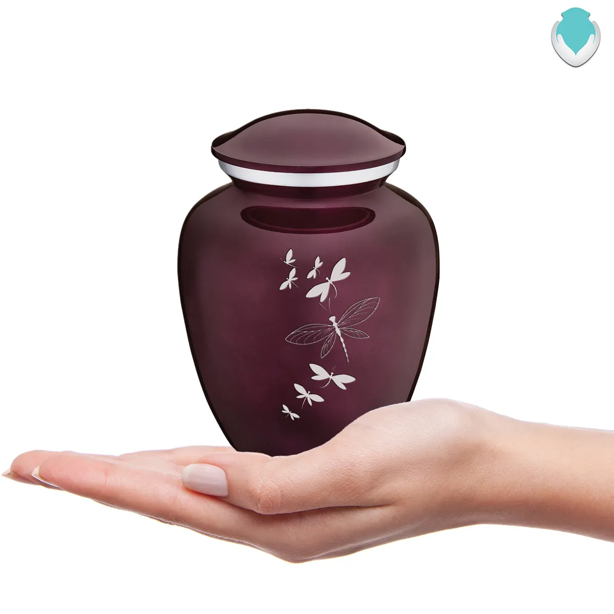 Medium Embrace Cherry Purple Dragonflies Cremation Urn