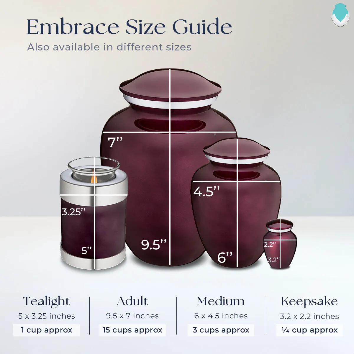 Medium Embrace Cherry Purple Motorcycle Cremation Urn