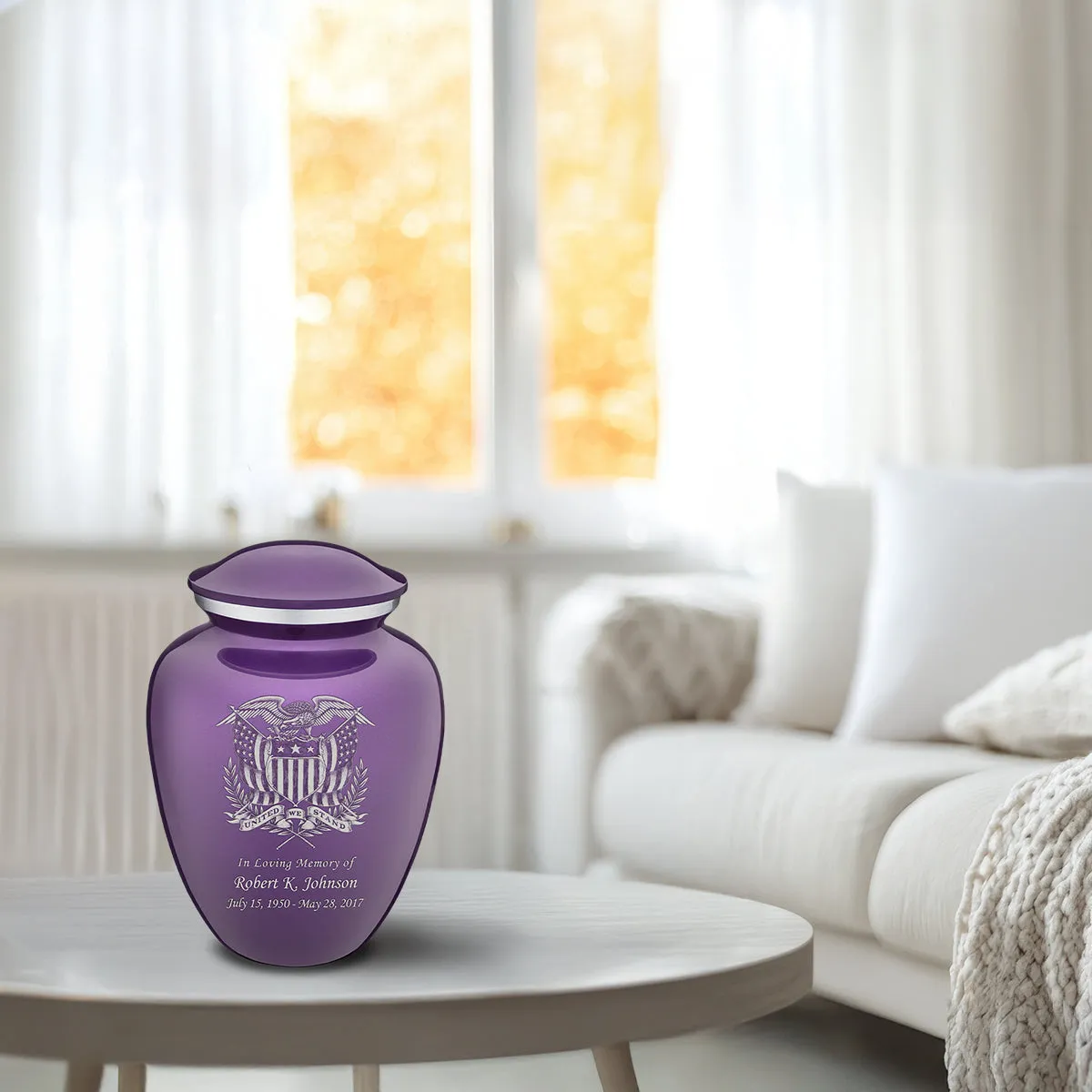 Medium Embrace Purple American Glory Cremation Urn