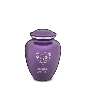 Medium Embrace Purple Heart Paws Pet Cremation Urn