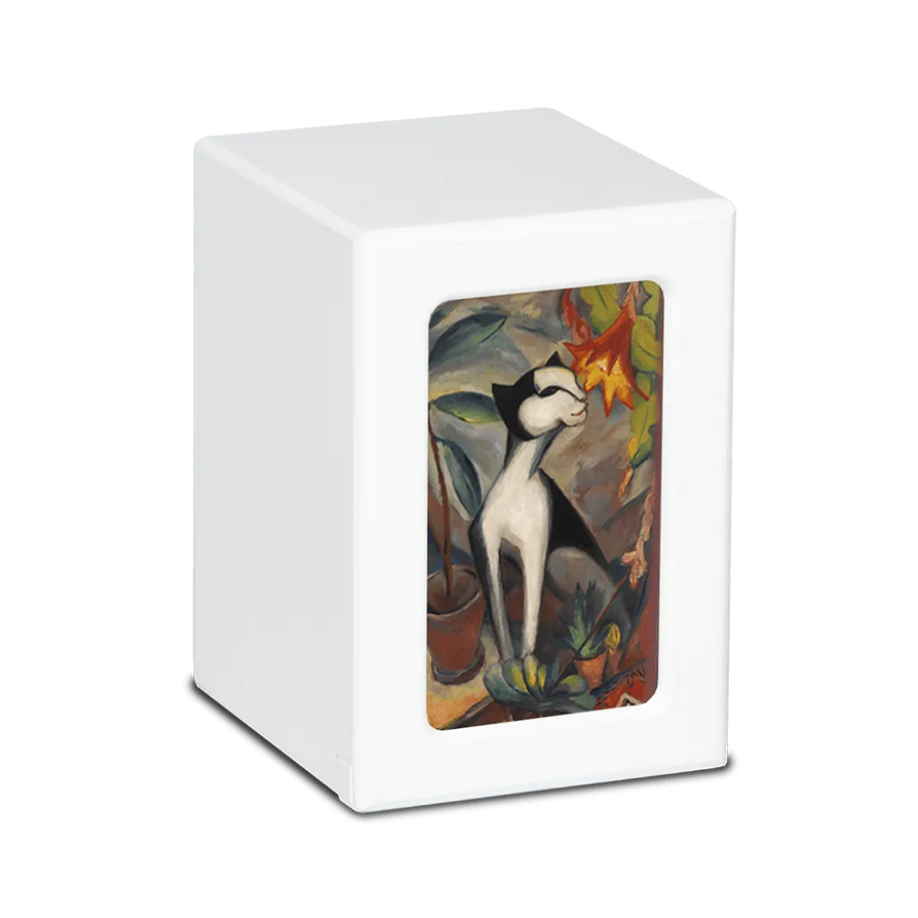 MEDIUM PY06 -White- Tall Cat with Lily