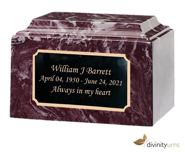 Merlot Cultured Marble Cremation Urn