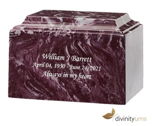 Merlot Cultured Marble Cremation Urn
