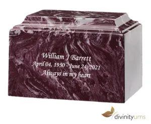 Merlot Cultured Marble Cremation Urn