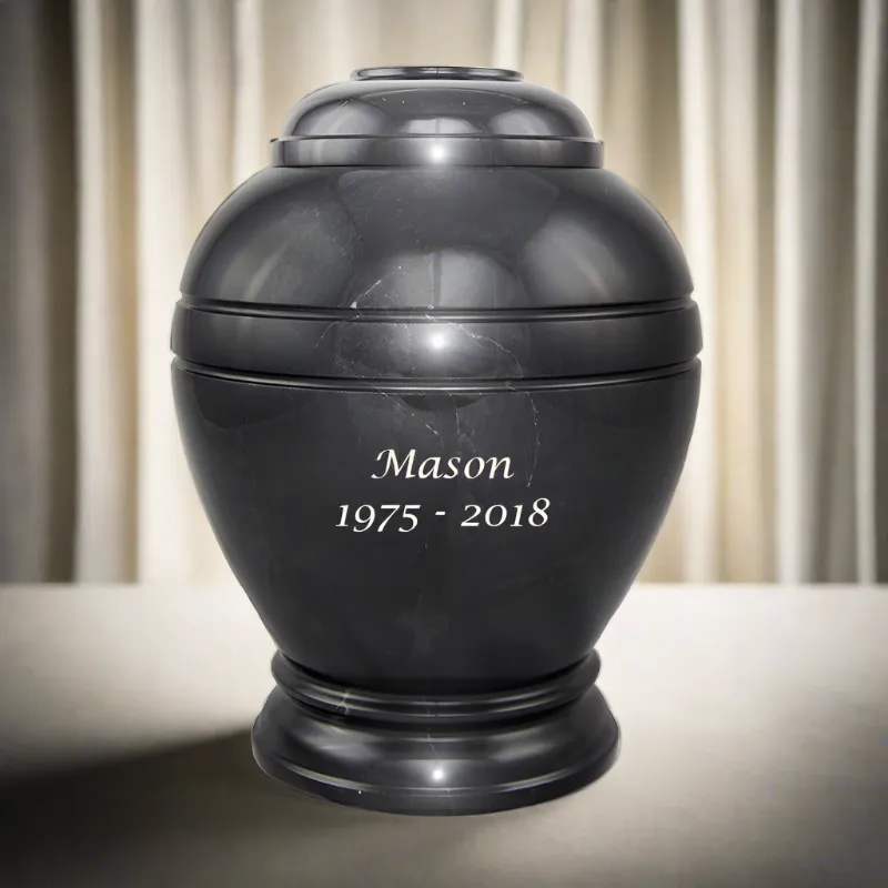 Midnight Marble Cremation Urn In Extra Small