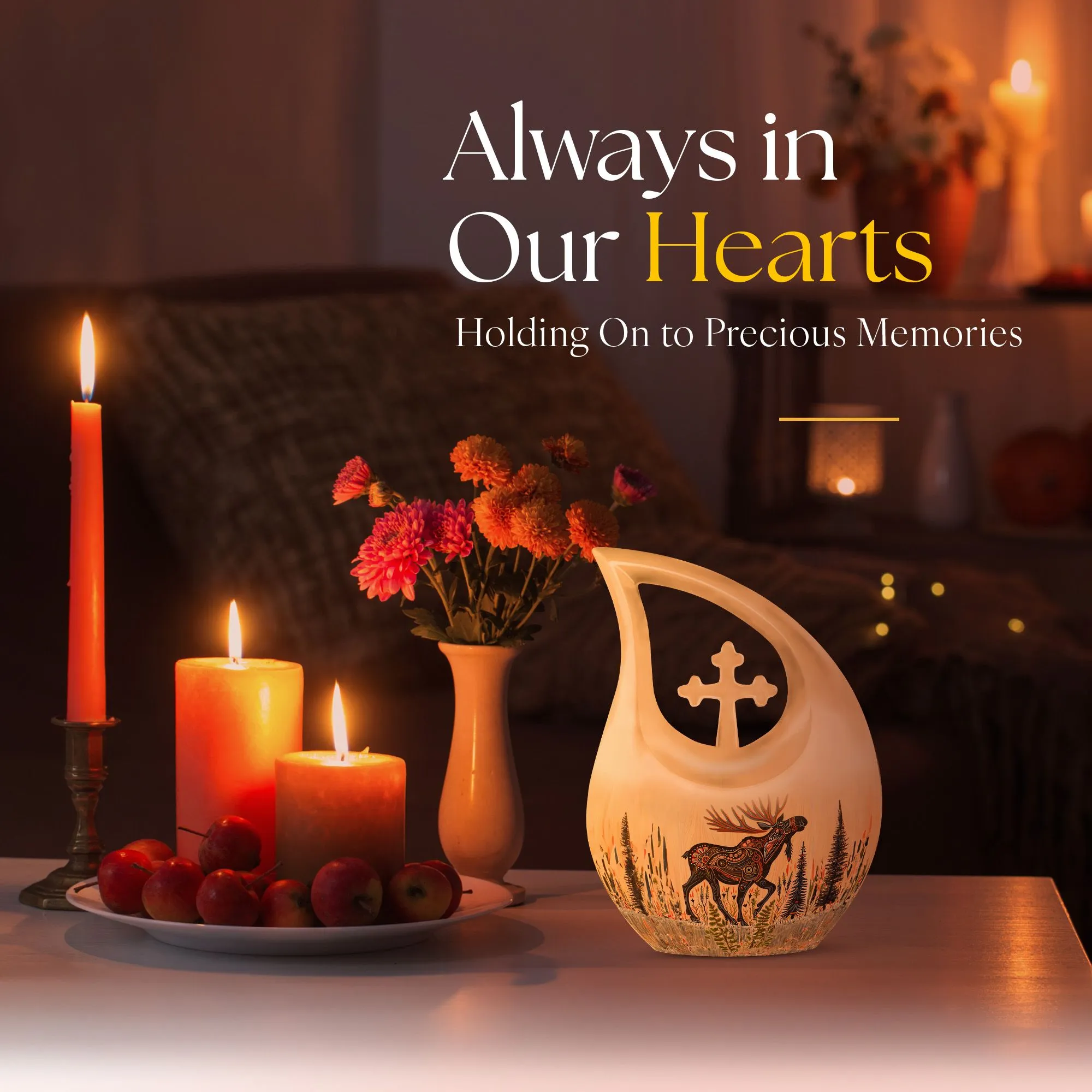 Moose Walking Legacy: Intricate Adult Memorial & Tribute Urn