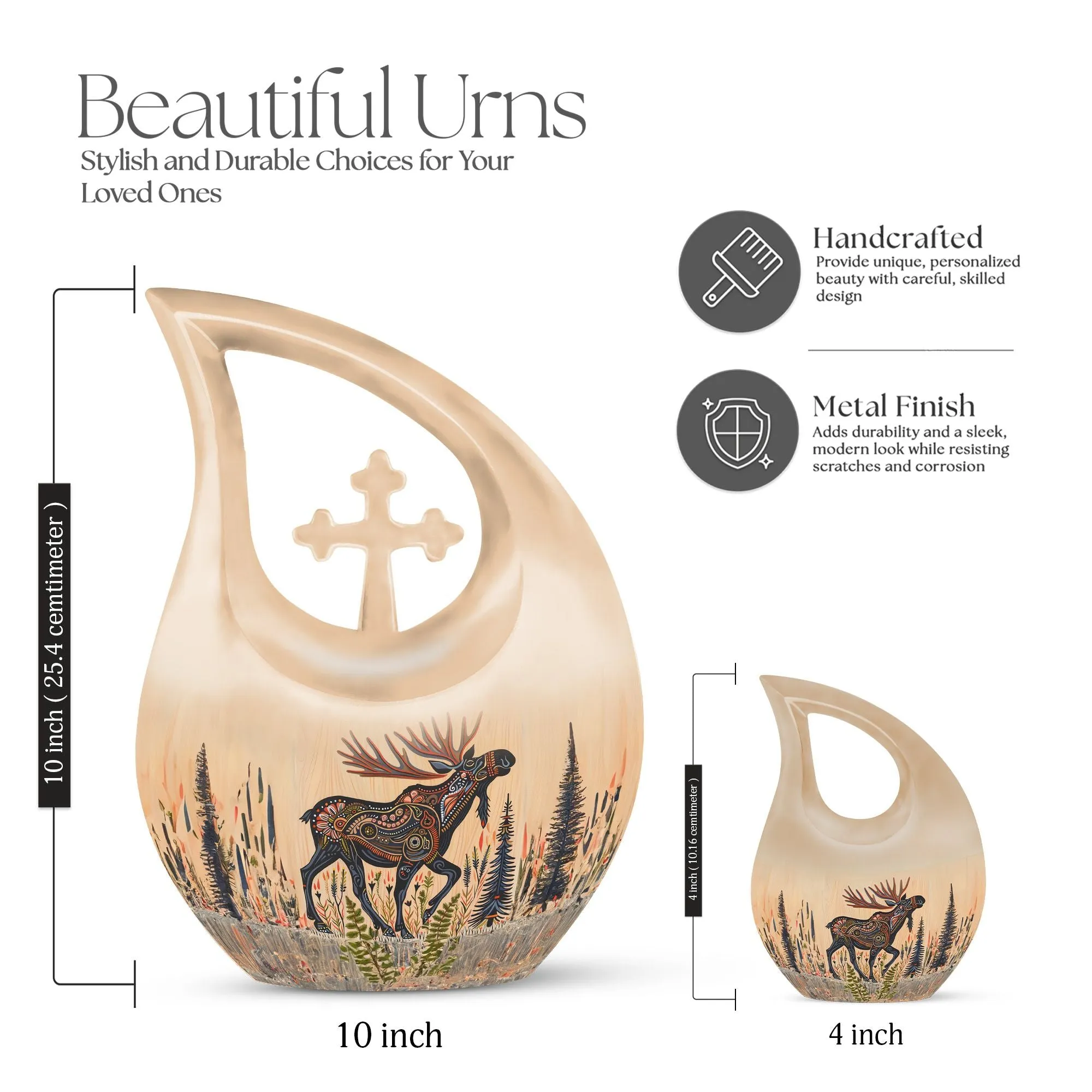 Moose Walking Legacy: Intricate Adult Memorial & Tribute Urn