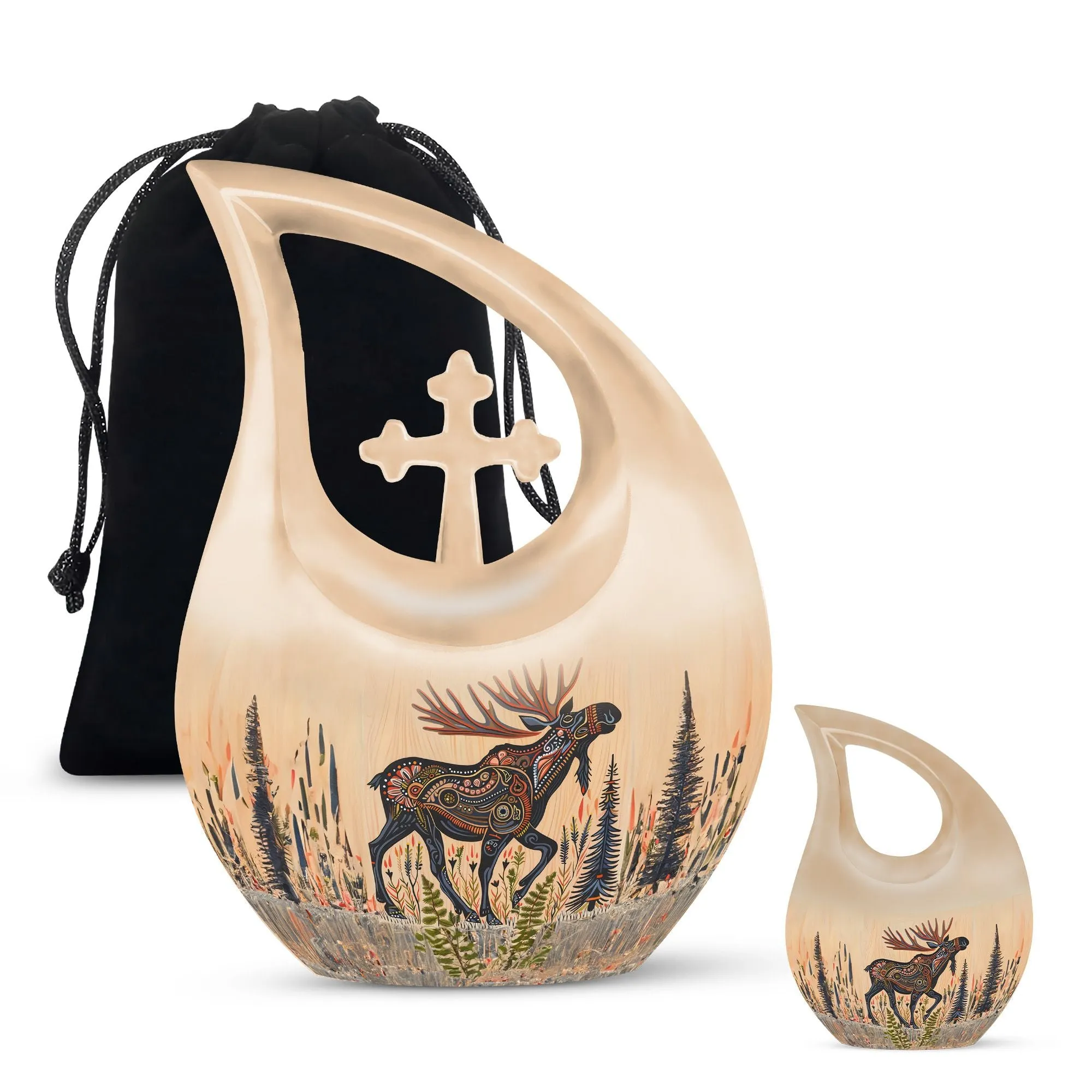 Moose Walking Legacy: Intricate Adult Memorial & Tribute Urn
