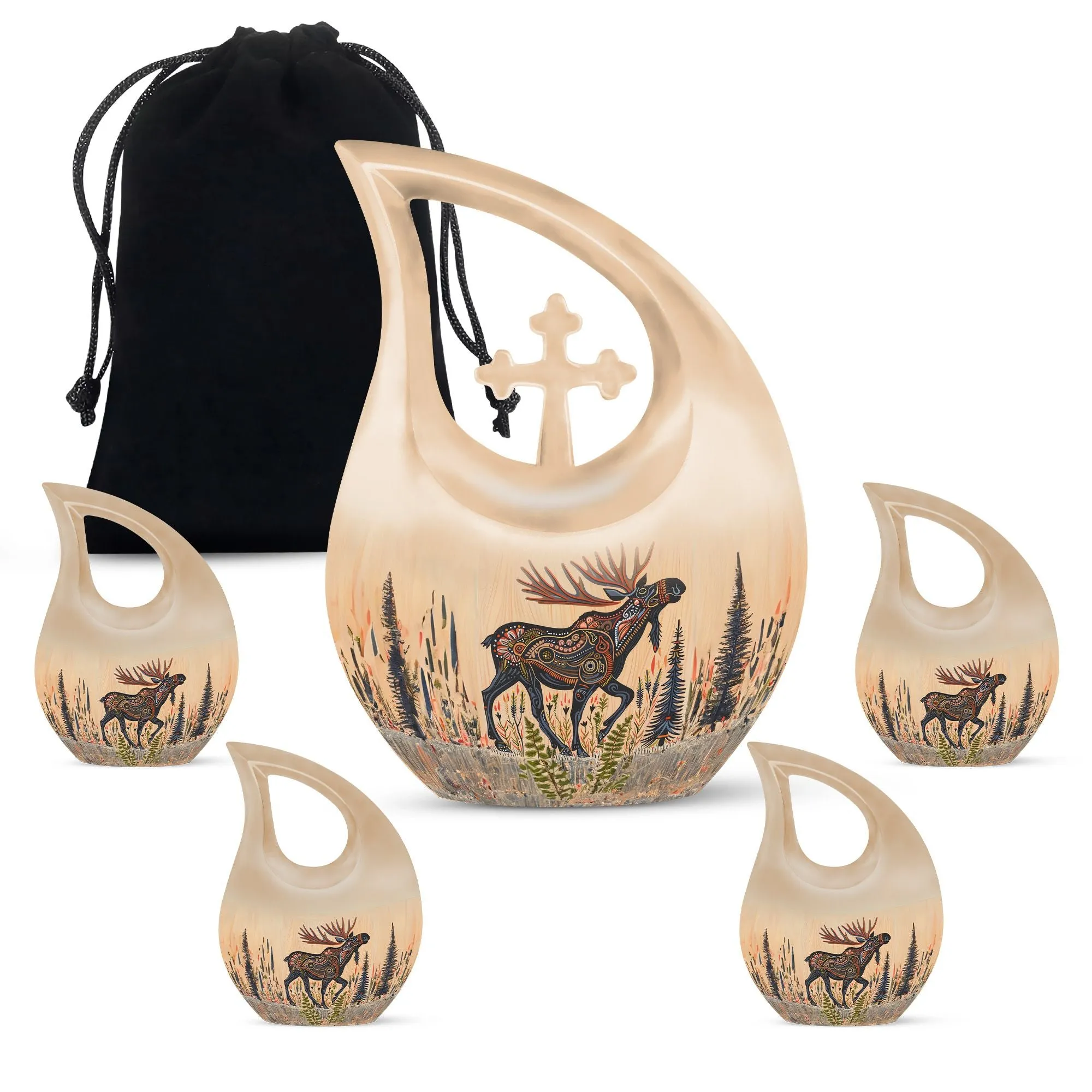 Moose Walking Legacy: Intricate Adult Memorial & Tribute Urn