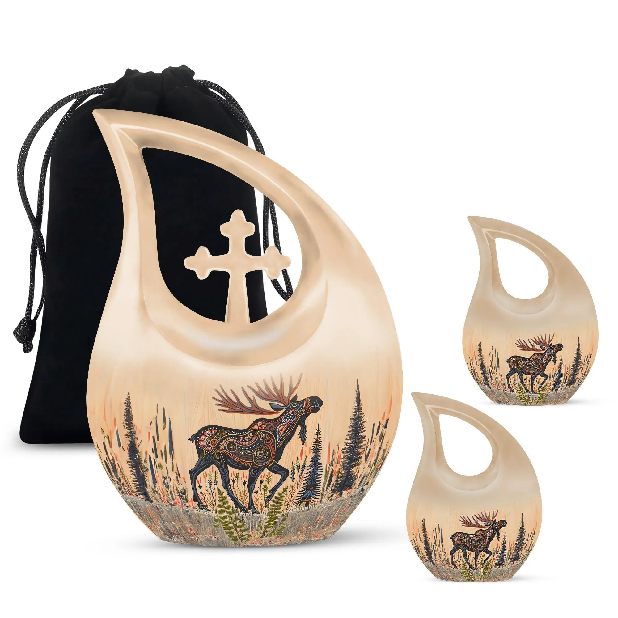 Moose Walking Legacy: Intricate Adult Memorial & Tribute Urn