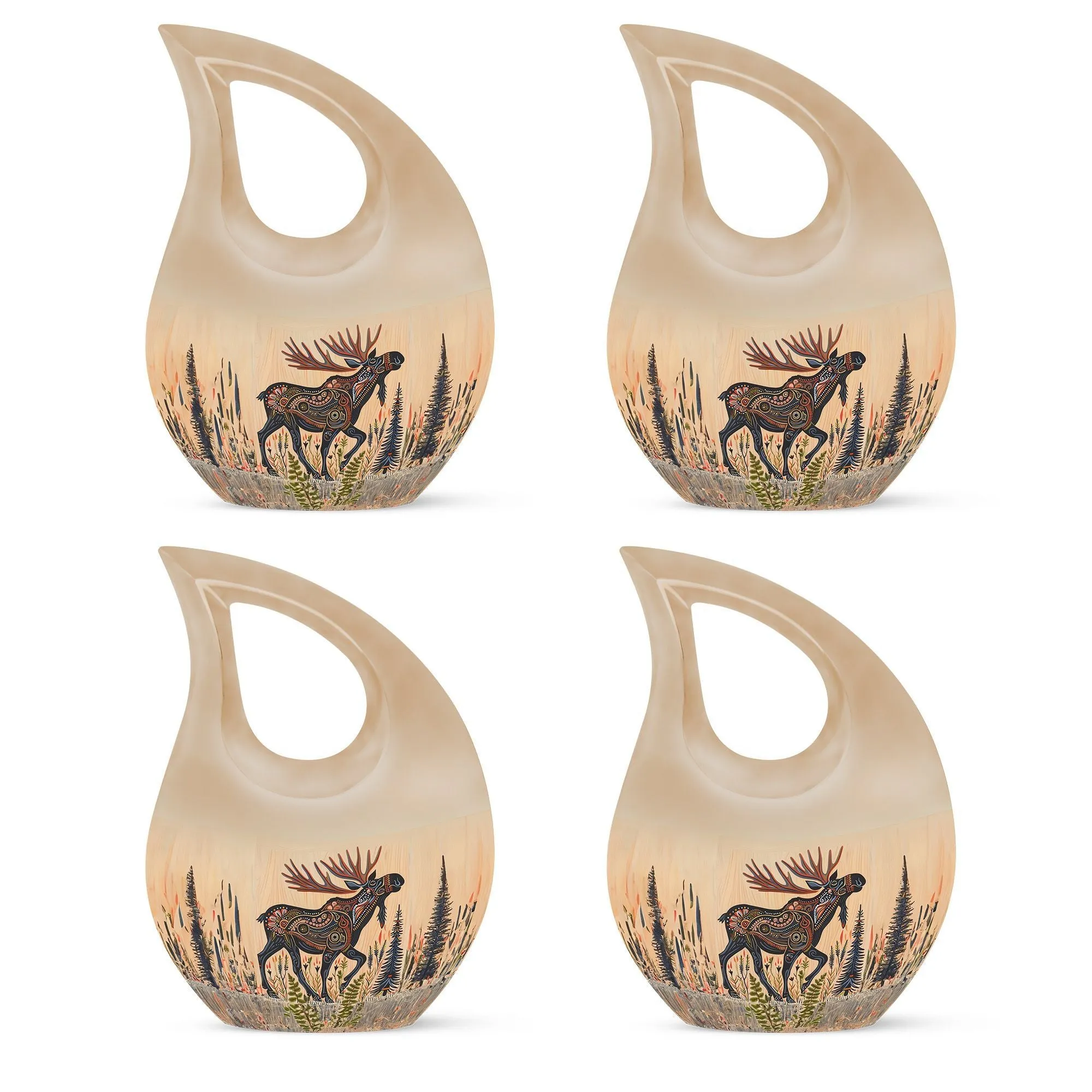 Moose Walking Legacy: Intricate Adult Memorial & Tribute Urn