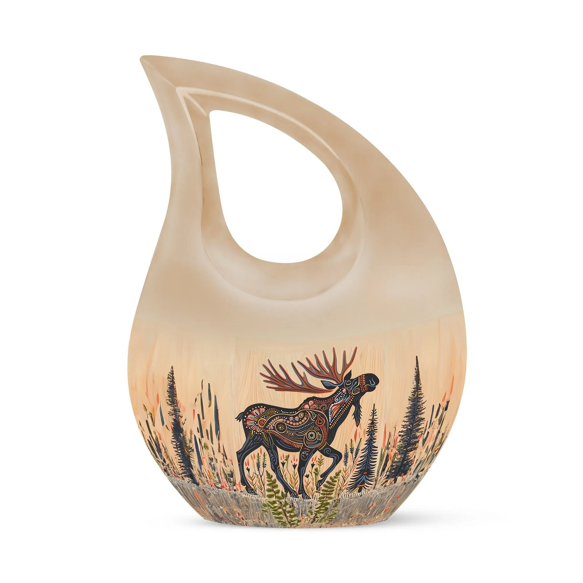 Moose Walking Legacy: Intricate Adult Memorial & Tribute Urn