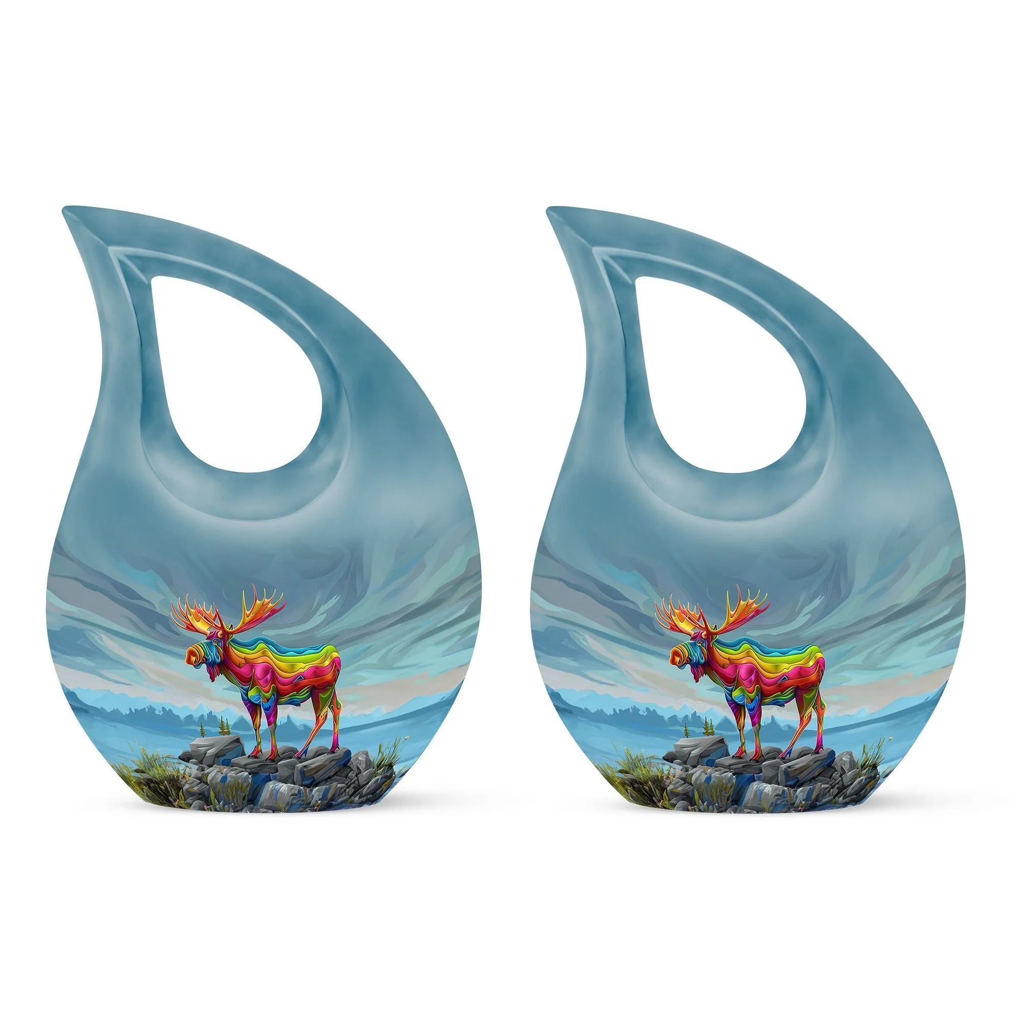 Moose Walking Standard Memorial - 10 Inch Aluminium Miniature