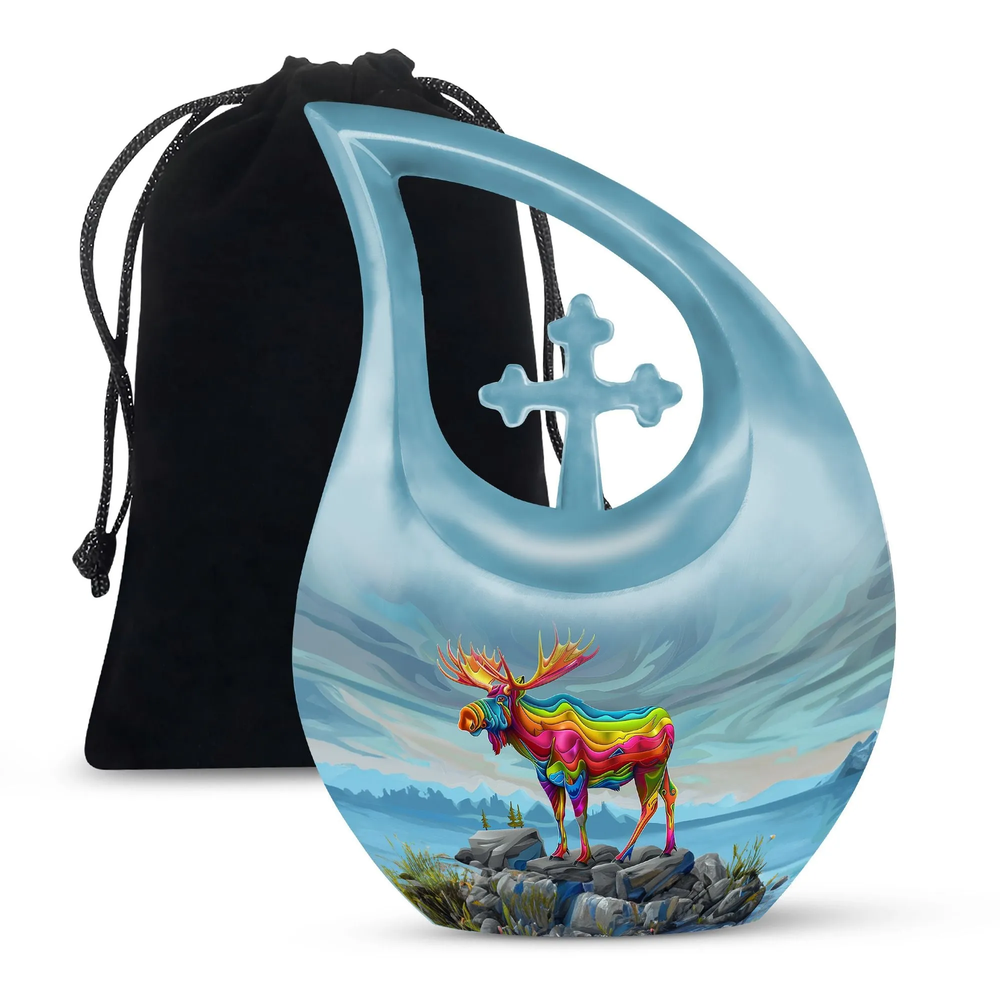 Moose Walking Standard Memorial - 10 Inch Aluminium Miniature