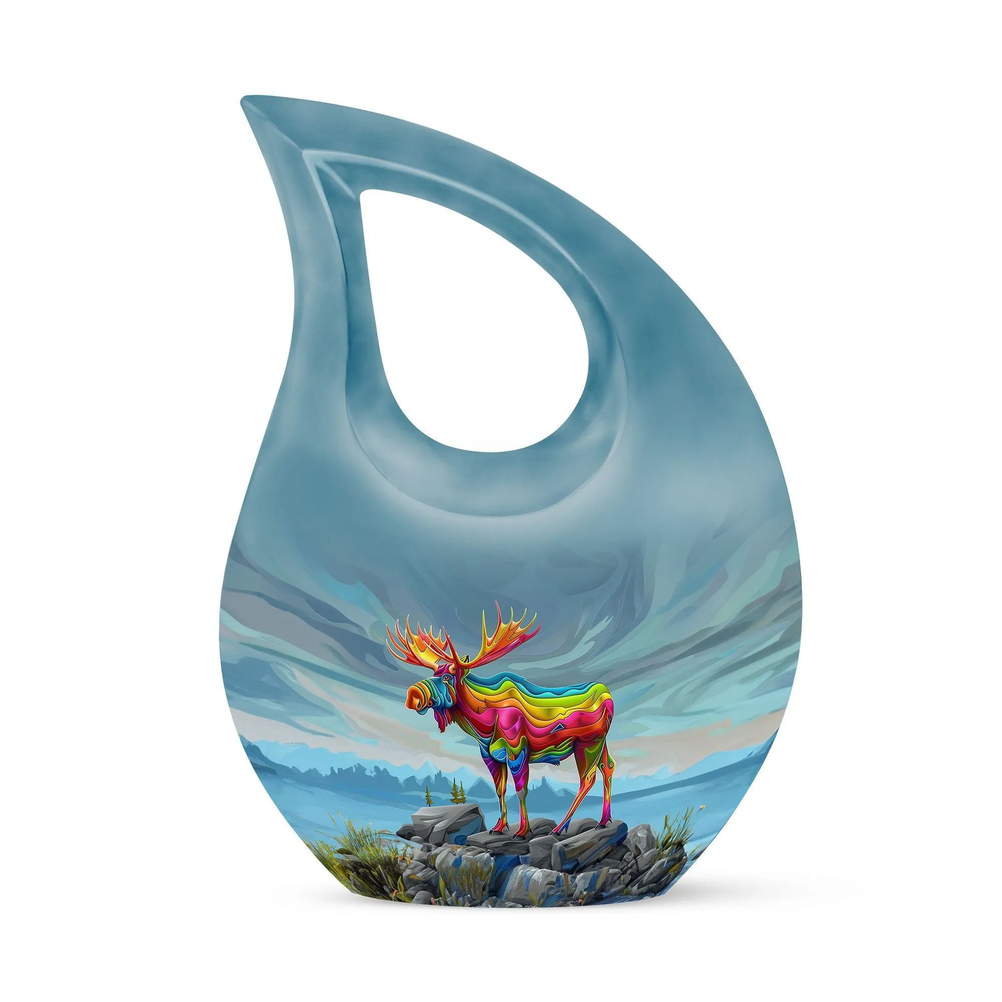 Moose Walking Standard Memorial - 10 Inch Aluminium Miniature