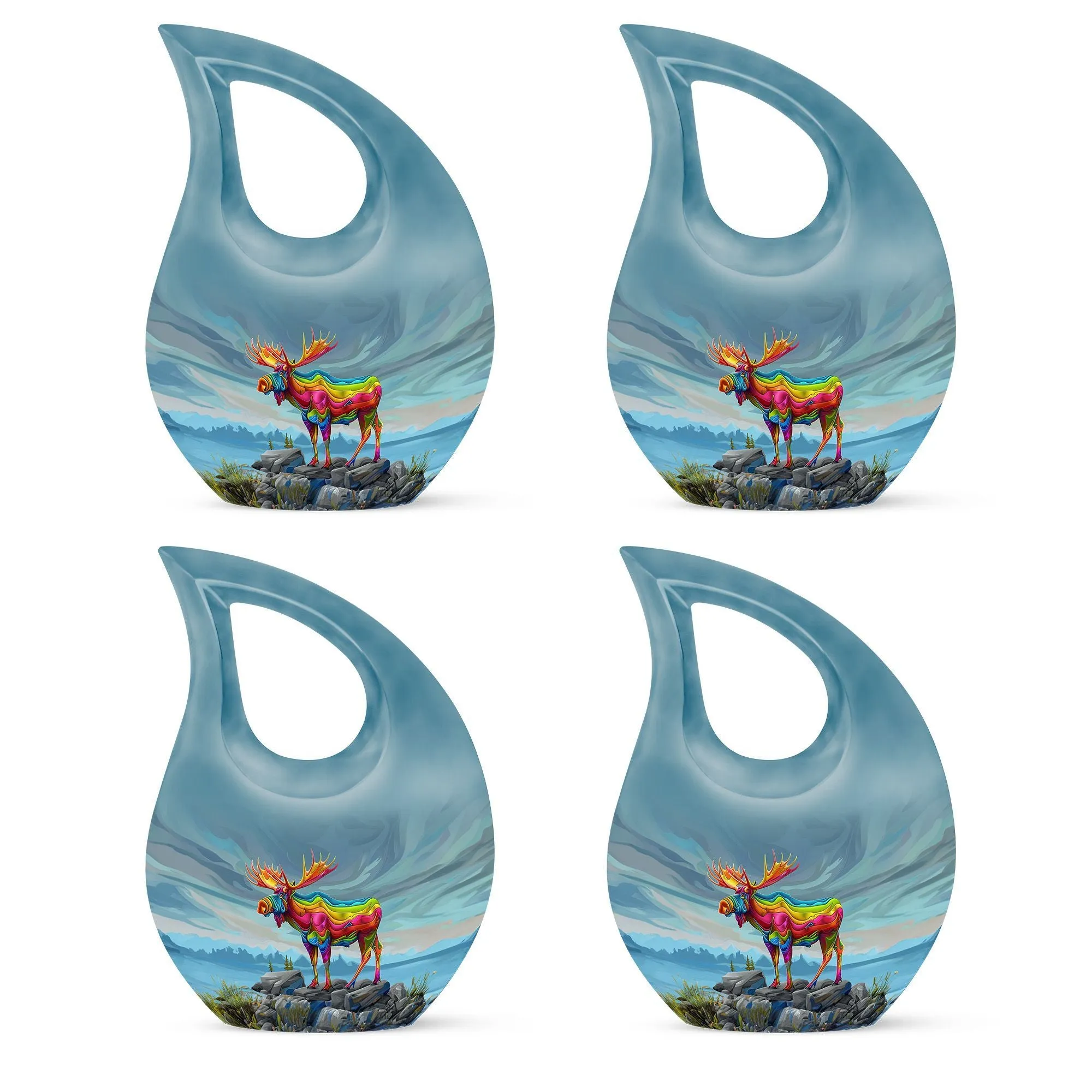 Moose Walking Standard Memorial - 10 Inch Aluminium Miniature