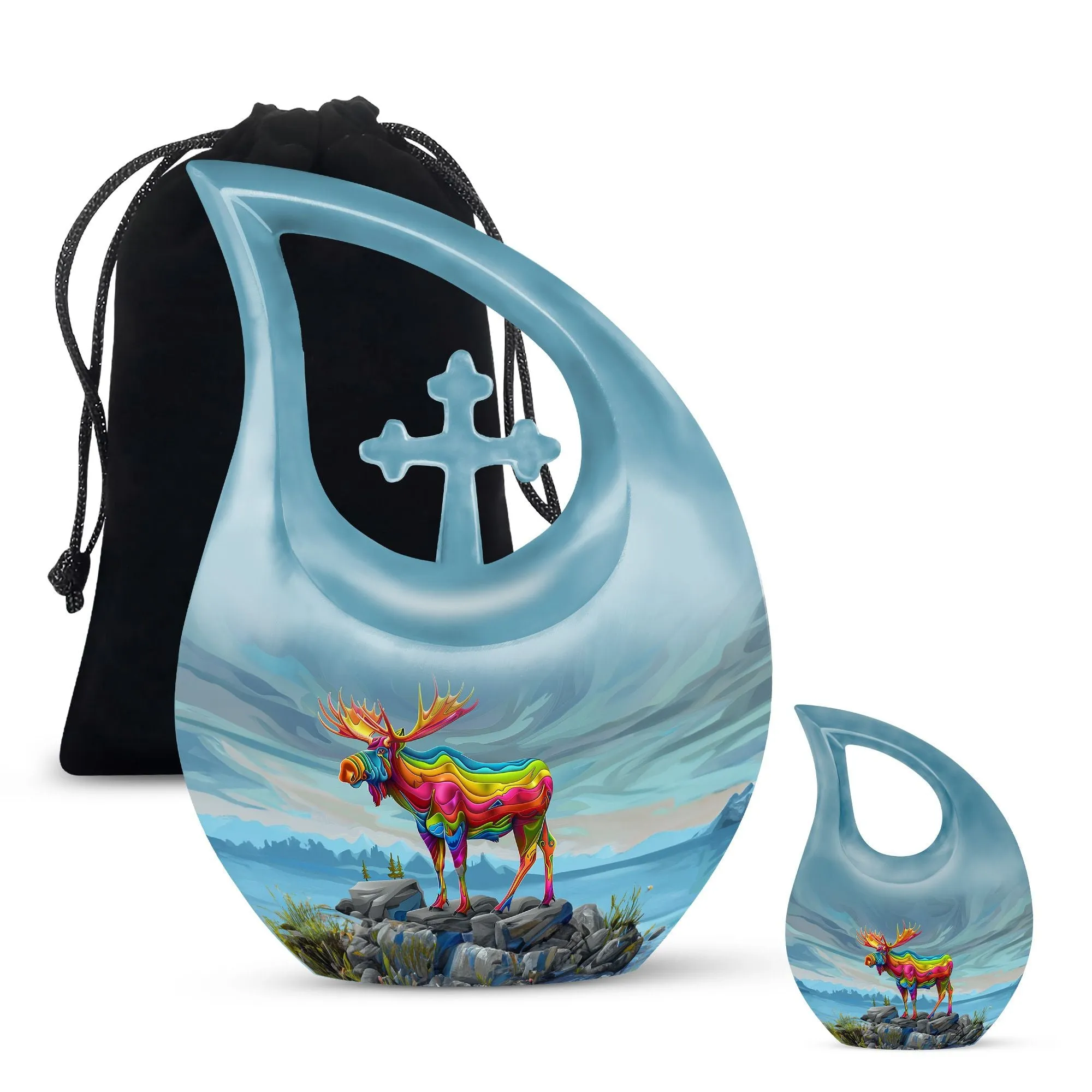 Moose Walking Standard Memorial - 10 Inch Aluminium Miniature