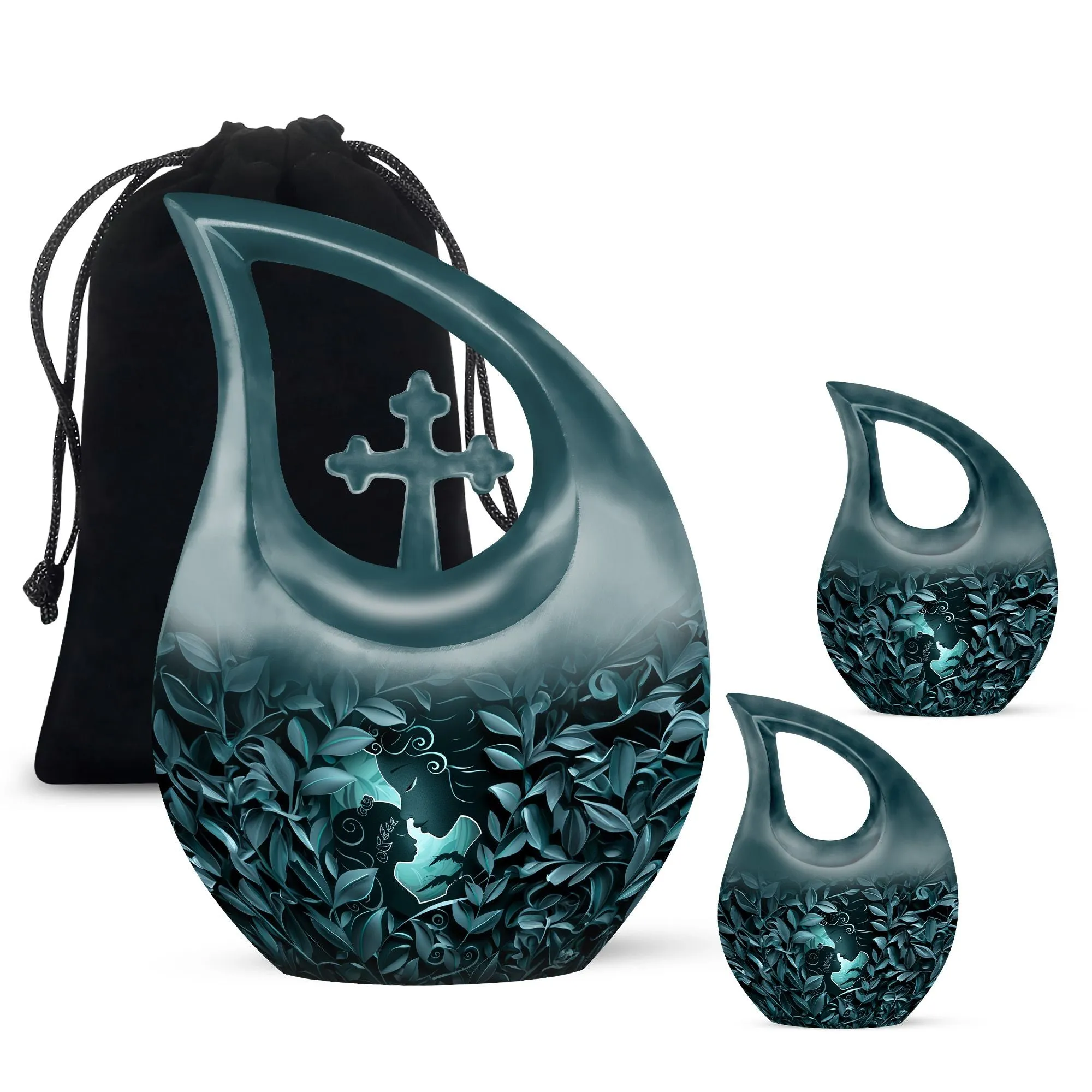 Mother Love Embrace: Aluminium Memorial Urn For Human Ashes