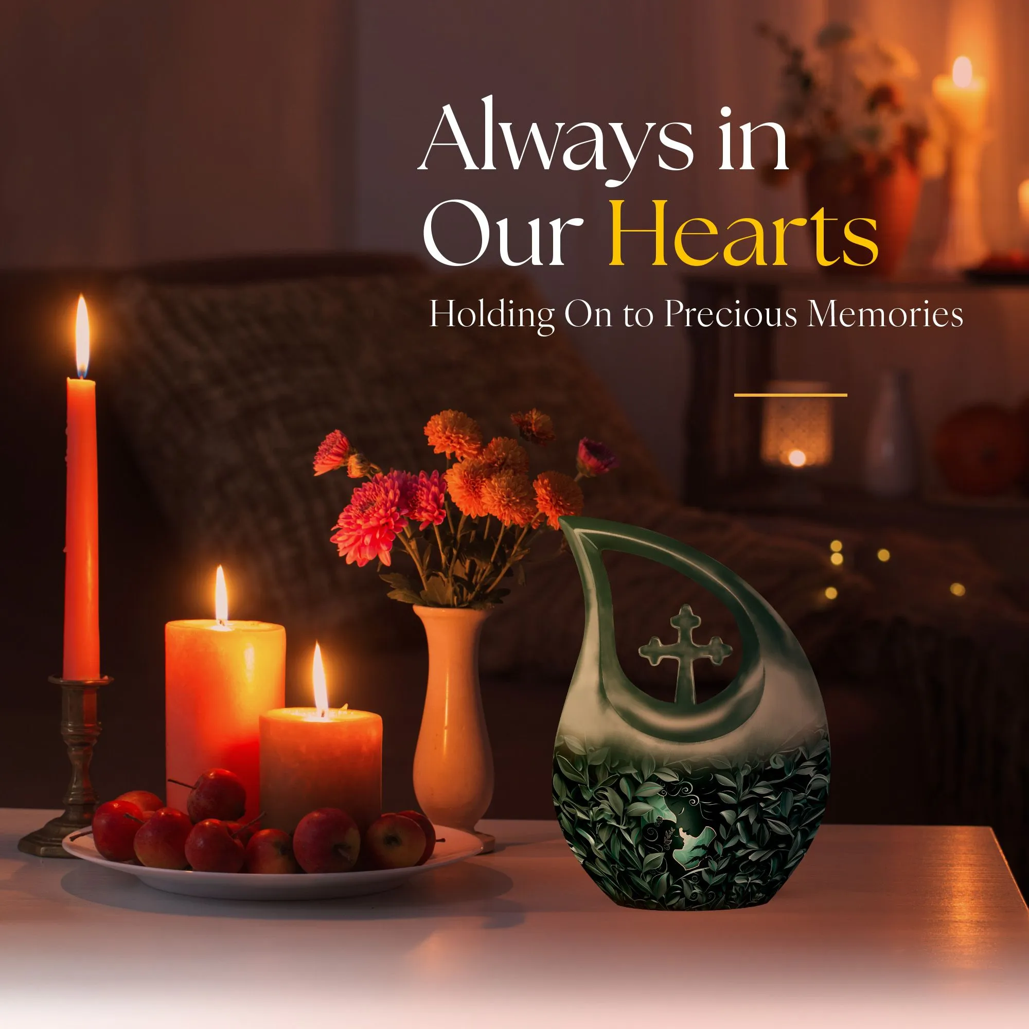 Mother Love Embrace: Aluminium Memorial Urn For Human Ashes