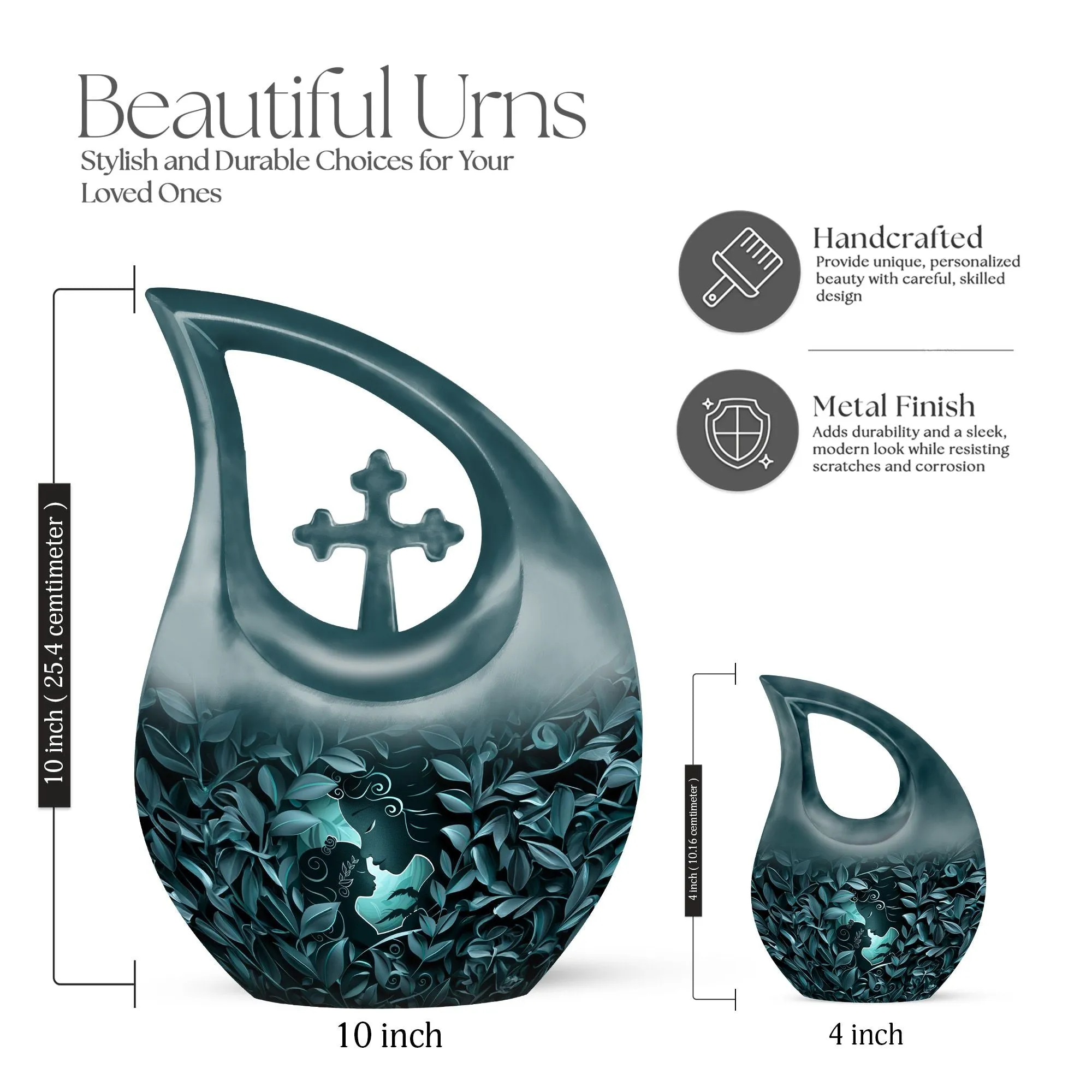 Mother Love Embrace: Aluminium Memorial Urn For Human Ashes