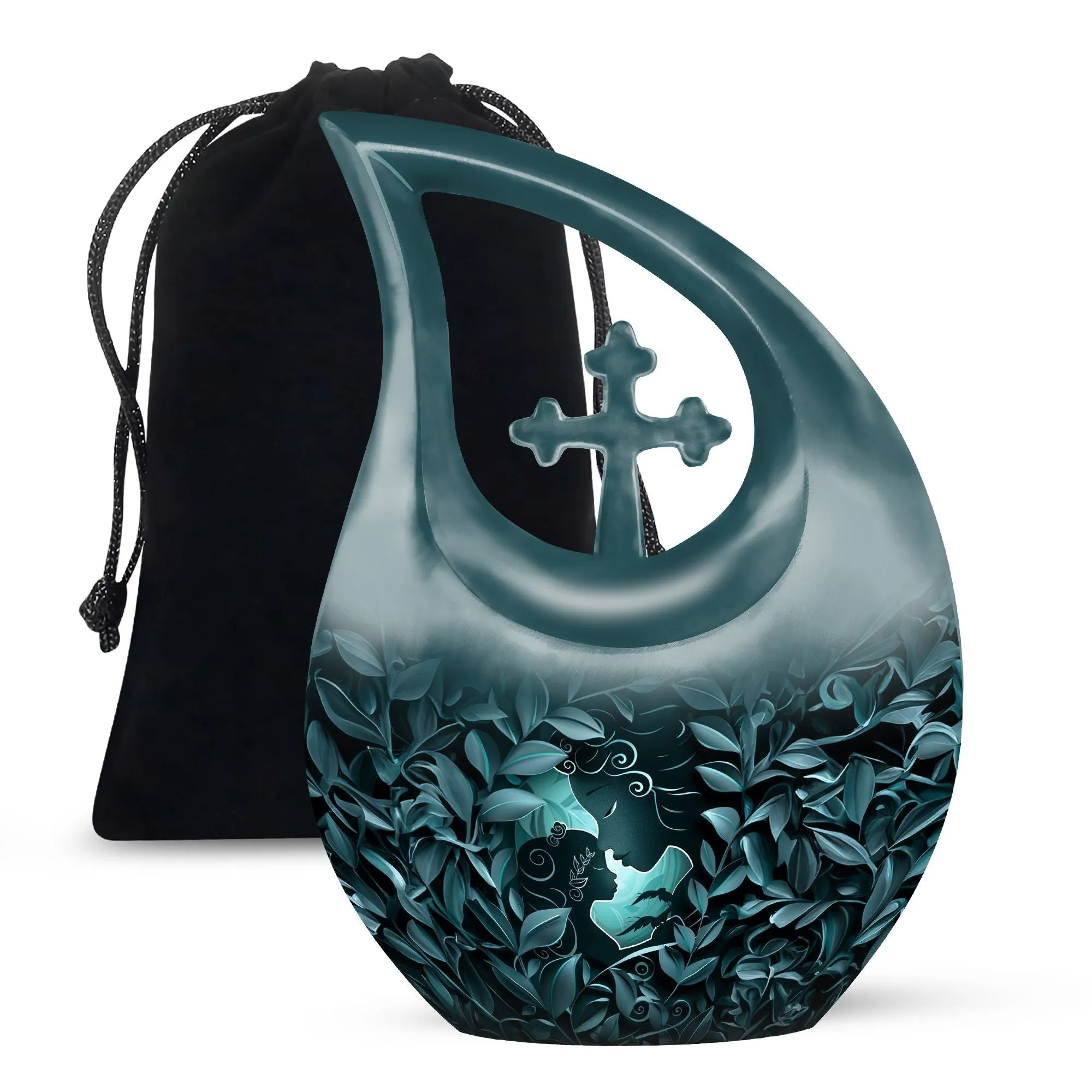 Mother Love Embrace: Aluminium Memorial Urn For Human Ashes