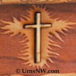 Motorcycle Riding Home Cremation Urn with Wood Inlay Art
