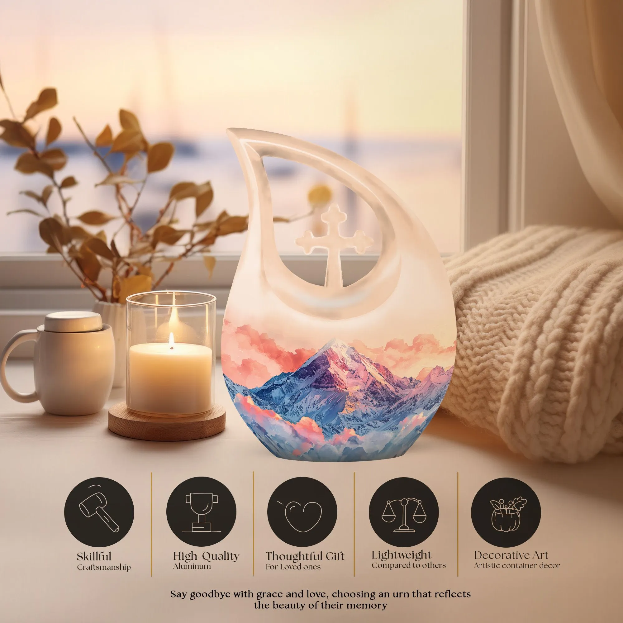 Mountains Urn: Honoring Memories with a Small, Personalized Urn