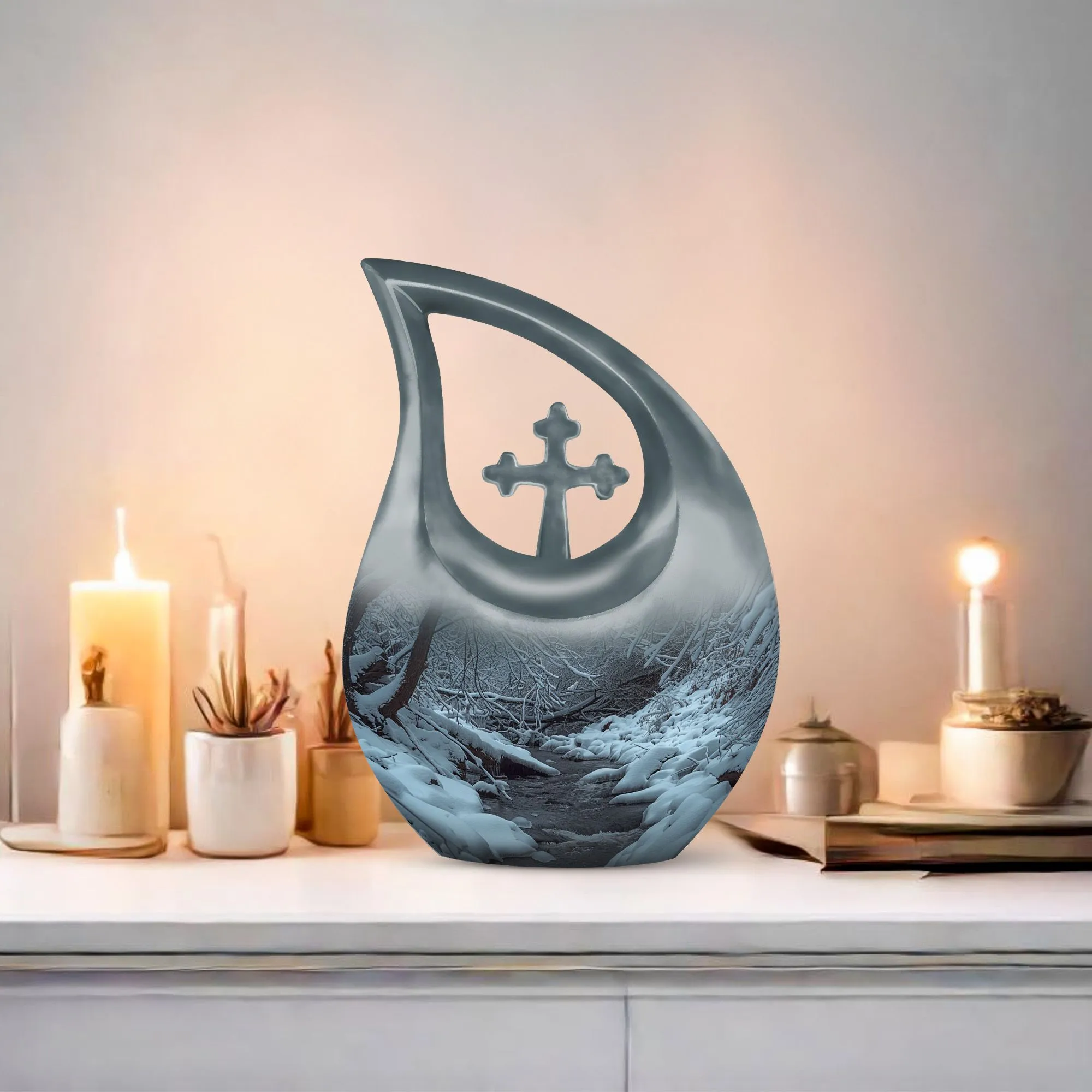 Mountains Urn: Unique Large Cremation Urn for Human Remains