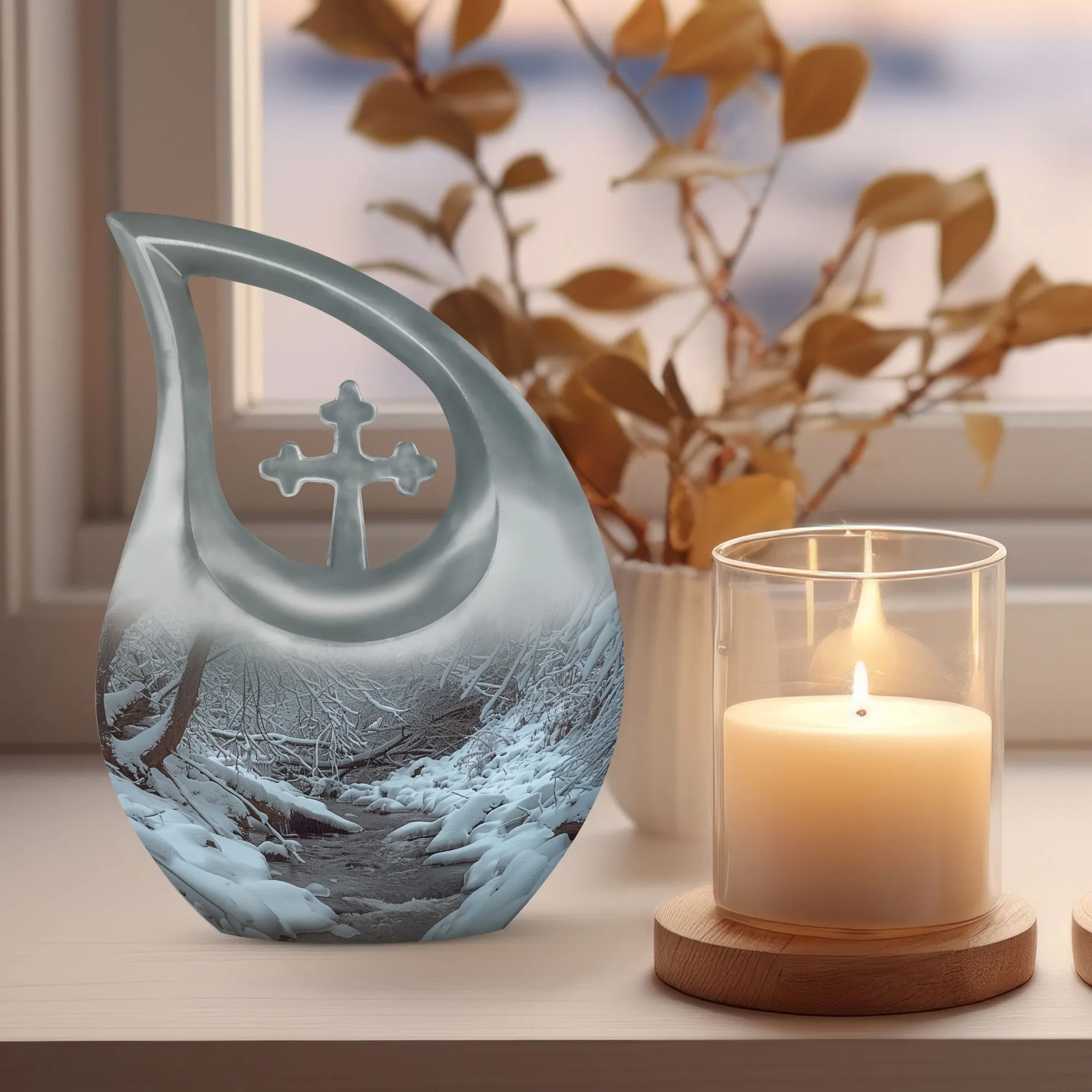 Mountains Urn: Unique Large Cremation Urn for Human Remains