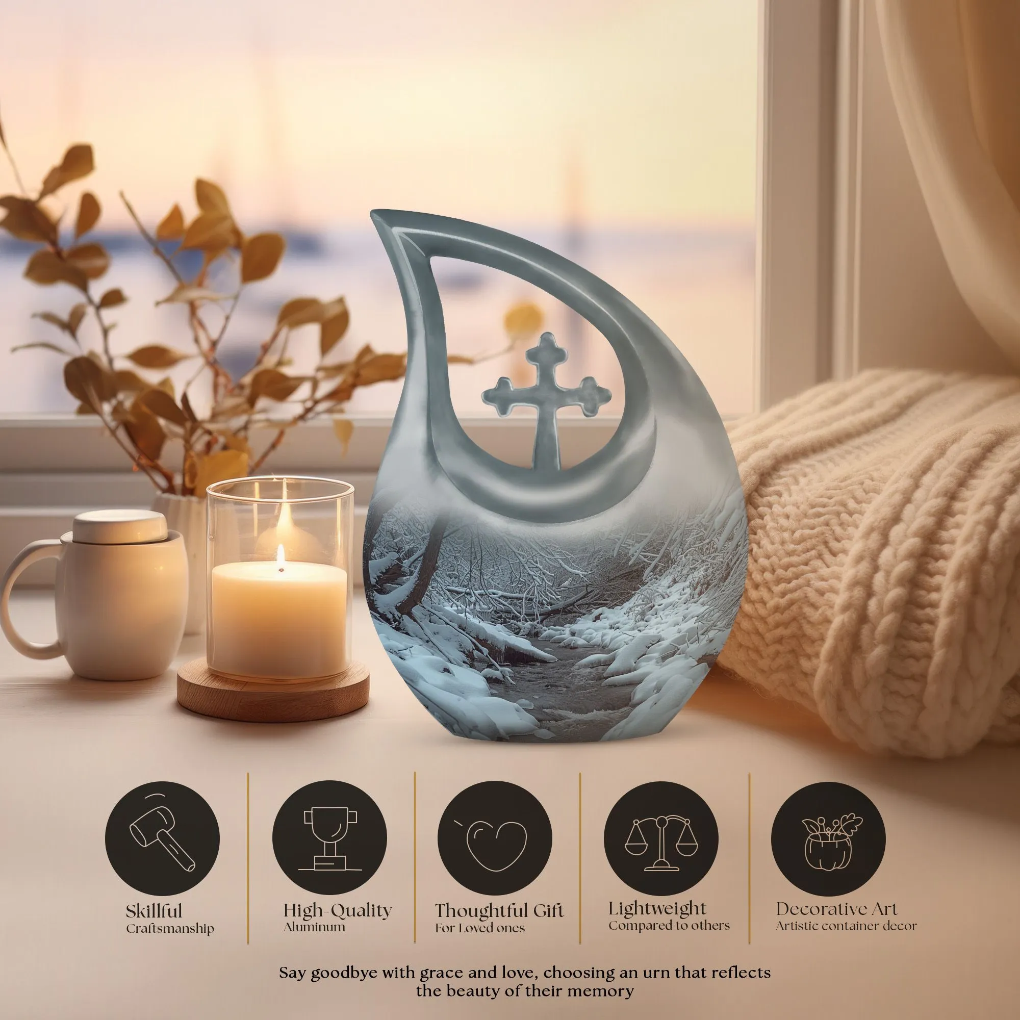 Mountains Urn: Unique Large Cremation Urn for Human Remains