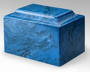 Mystic Blue Deluxe Cultured Marble Cremation Urn