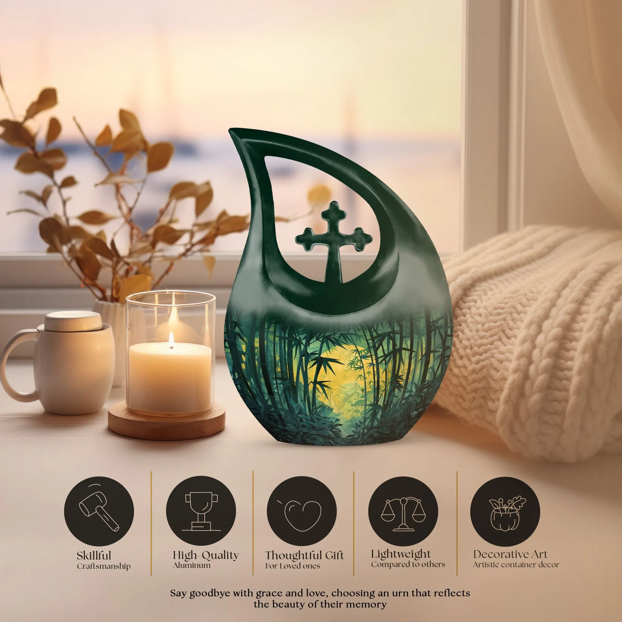 Mystical Bamboo Haven Personalized Memorial Urn