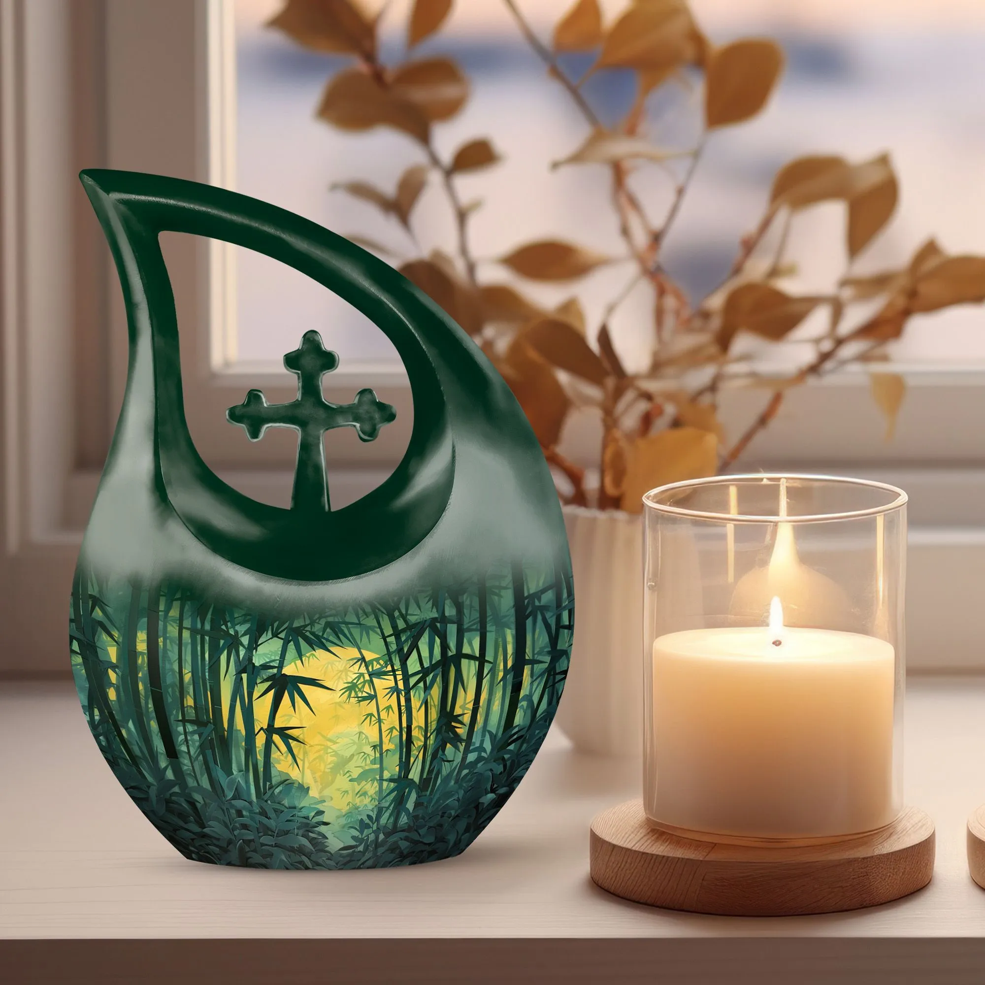 Mystical Bamboo Haven Personalized Memorial Urn