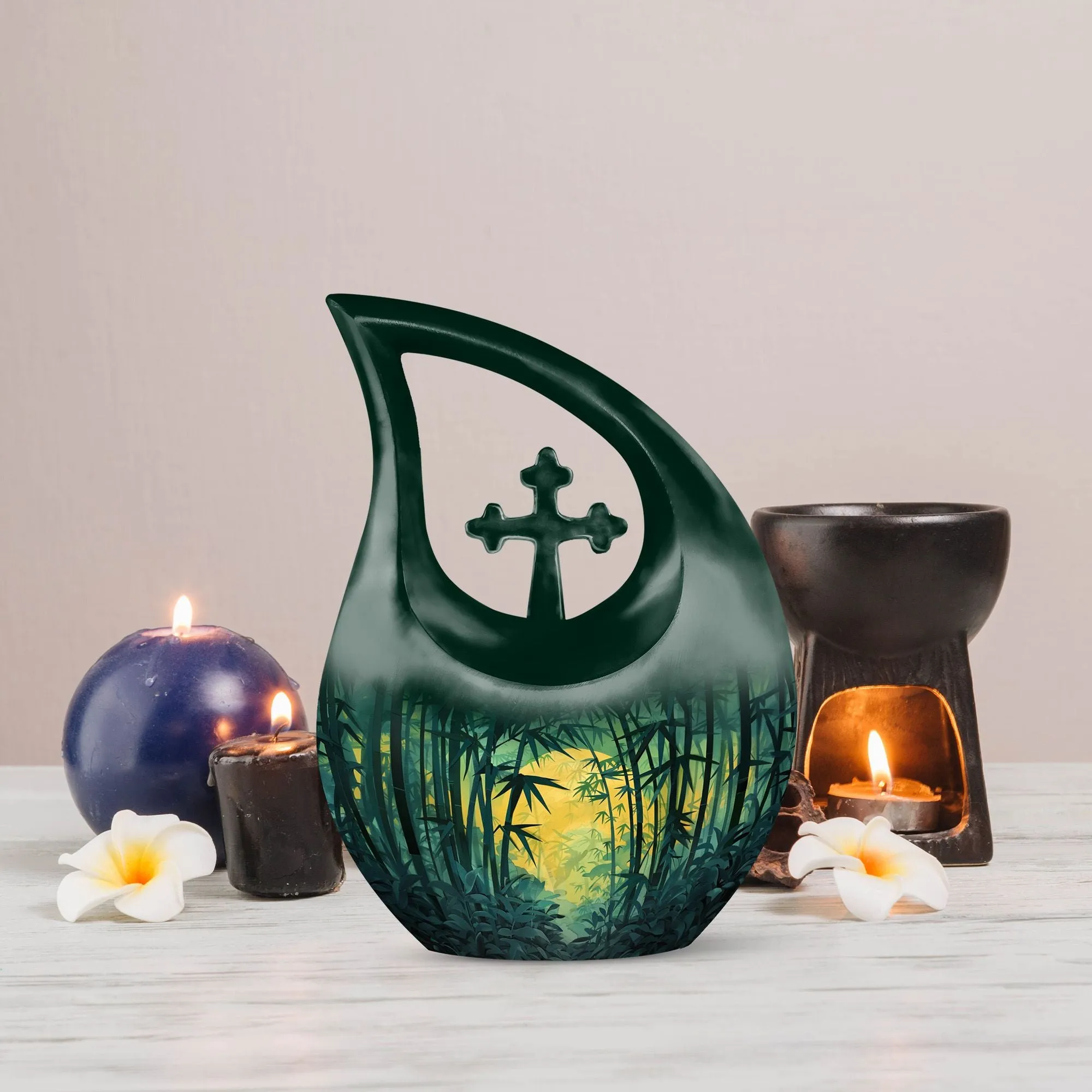 Mystical Bamboo Haven Personalized Memorial Urn