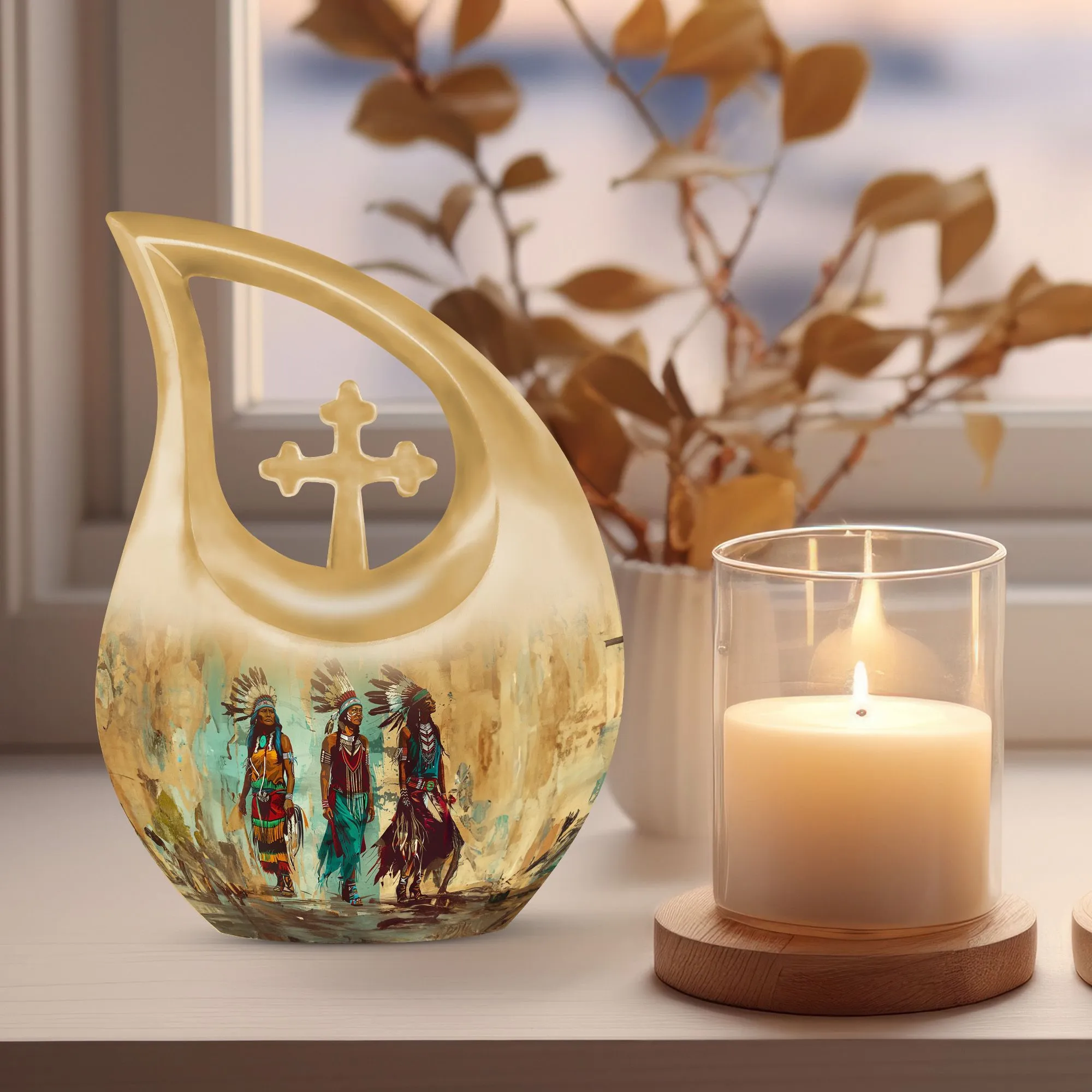 Native American Personalized Memorial Urn - Urn For Ashes