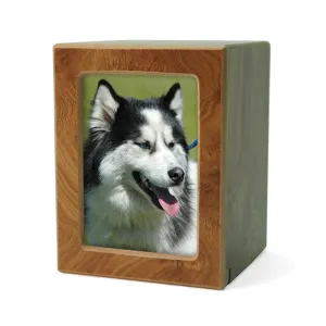 Natural MDF Pet Photo Urn in Small