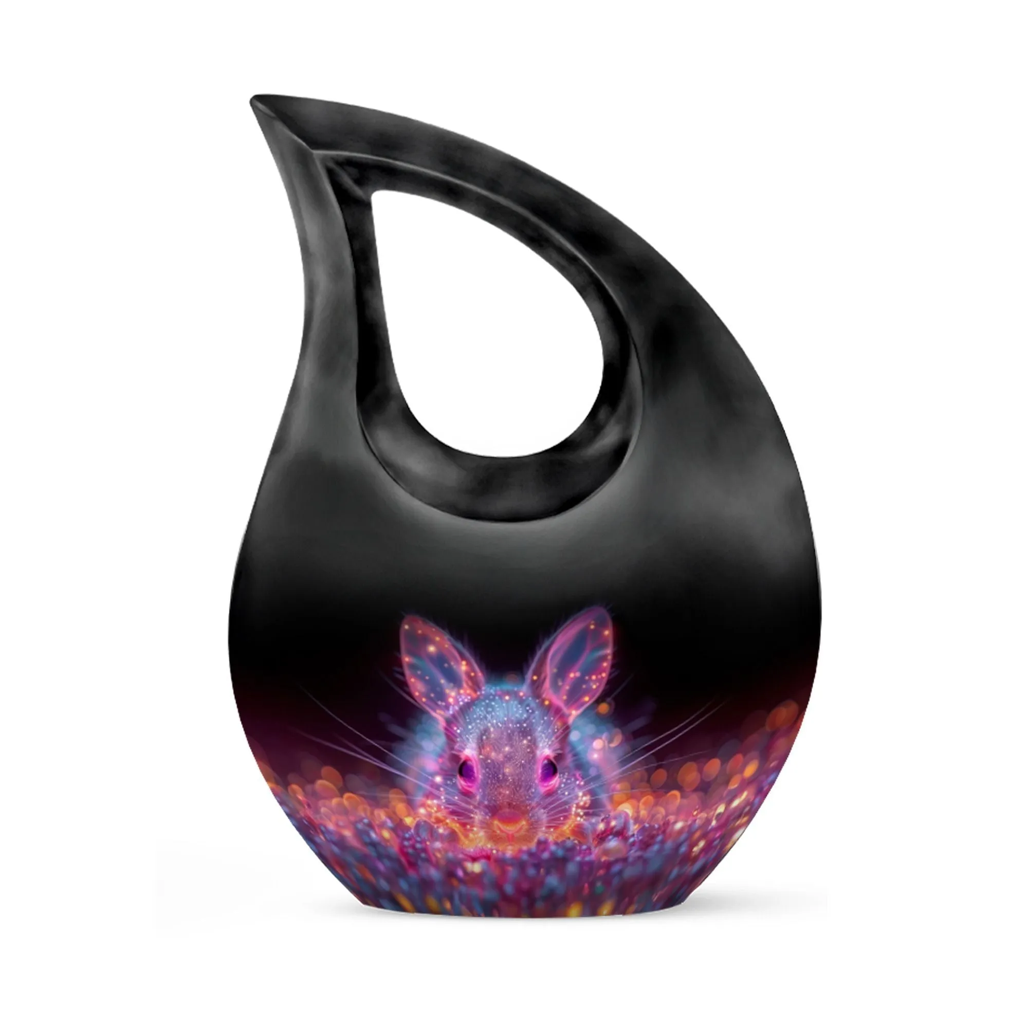 Neon Rabbit Reverie Memorial Urn Large Sanctuary for Heartfelt