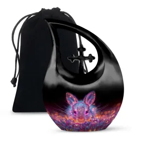 Neon Rabbit Reverie Memorial Urn Large Sanctuary for Heartfelt