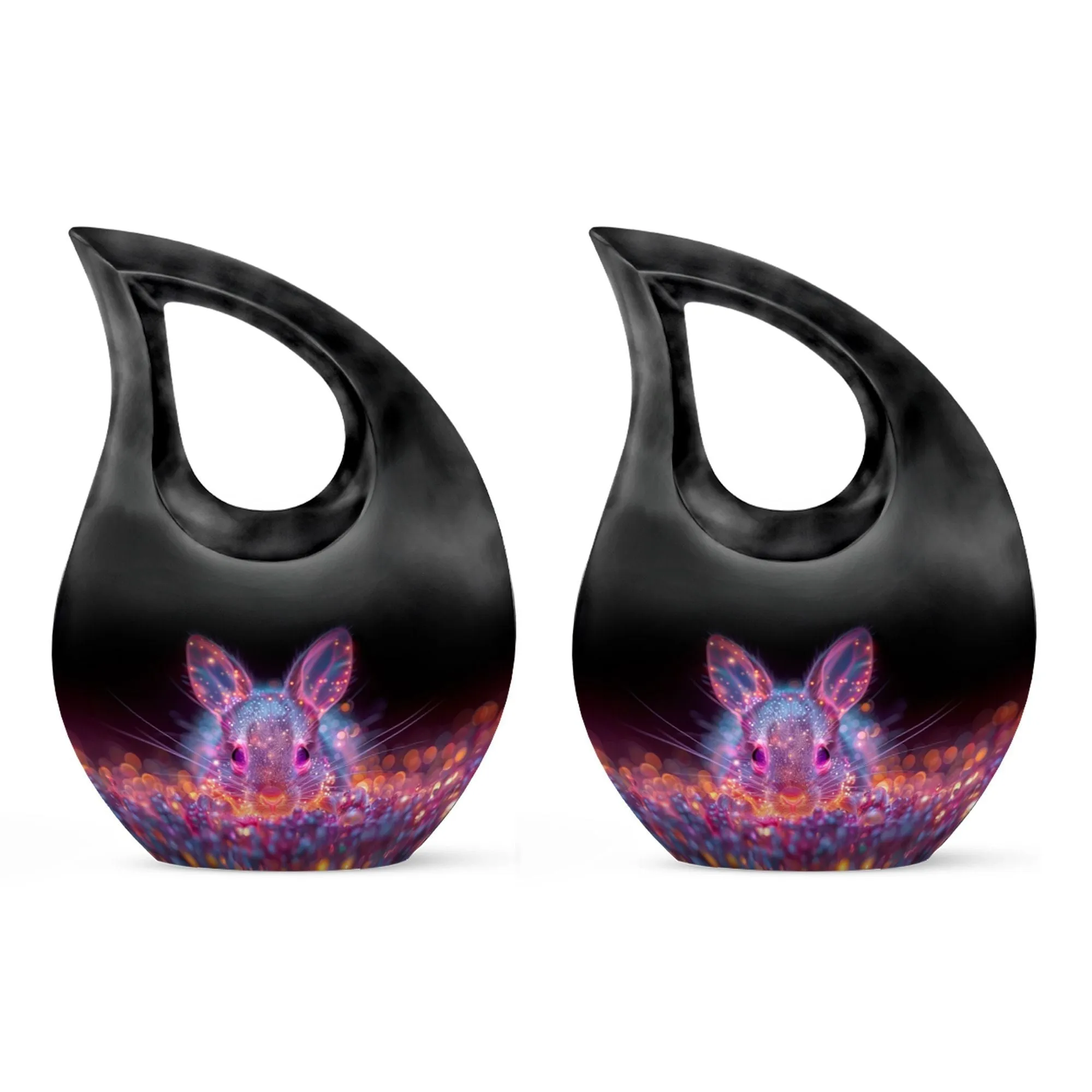 Neon Rabbit Reverie Memorial Urn Large Sanctuary for Heartfelt
