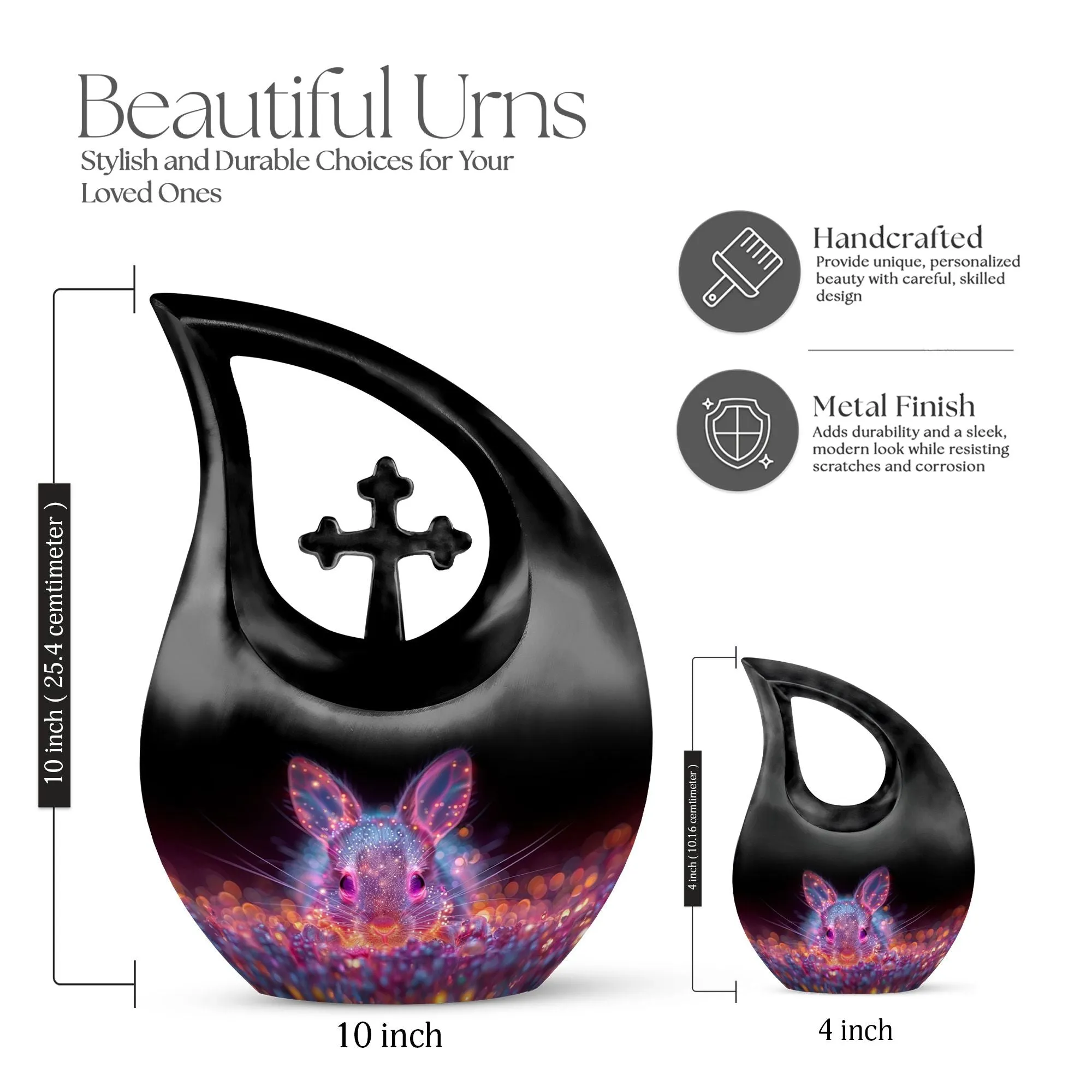 Neon Rabbit Reverie Memorial Urn Large Sanctuary for Heartfelt
