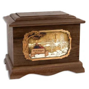 New Lakes Soulmates Companion Urn with Wedding Date & Inlay Art Scene