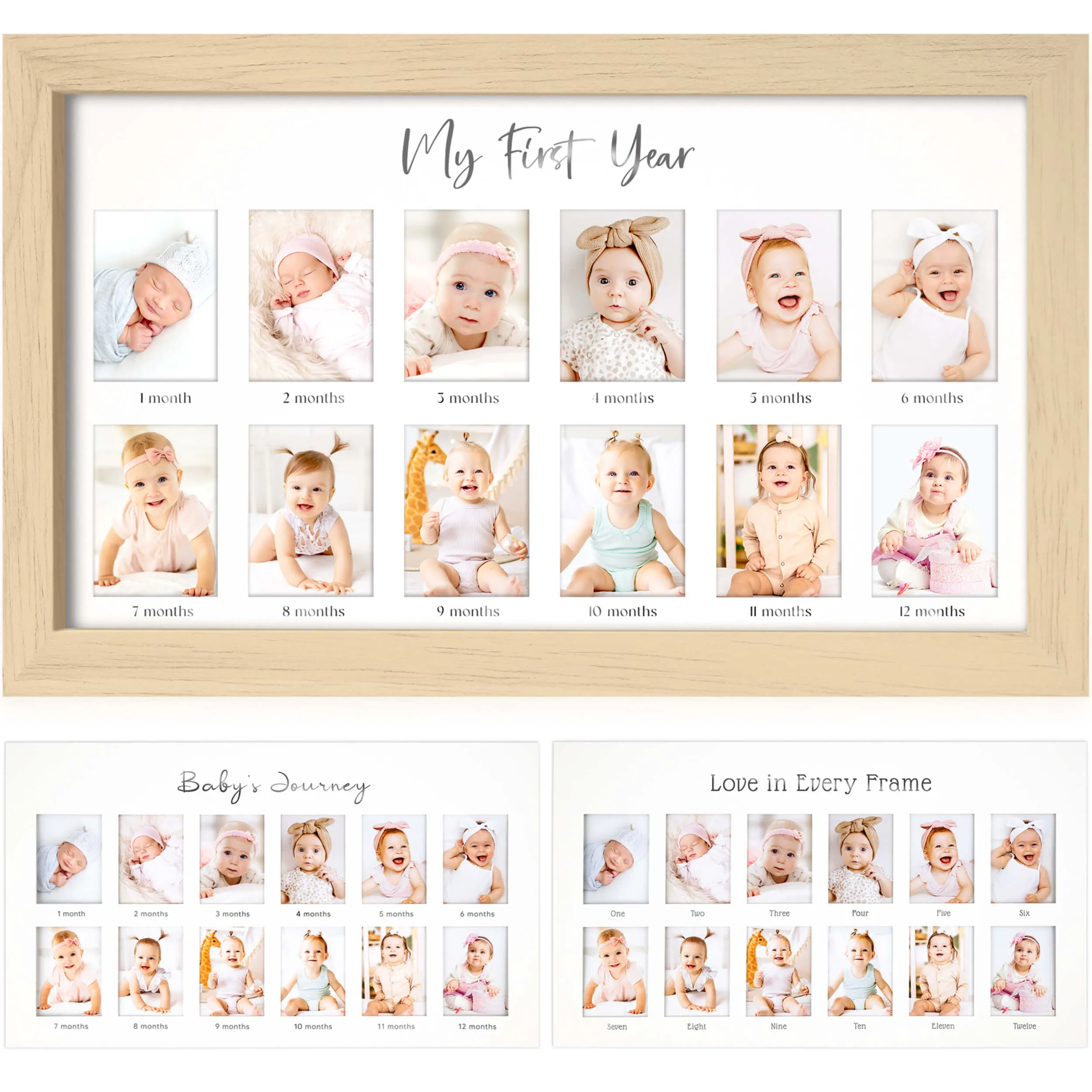 Nova Baby's First Year Picture Frame (Ash Wood)