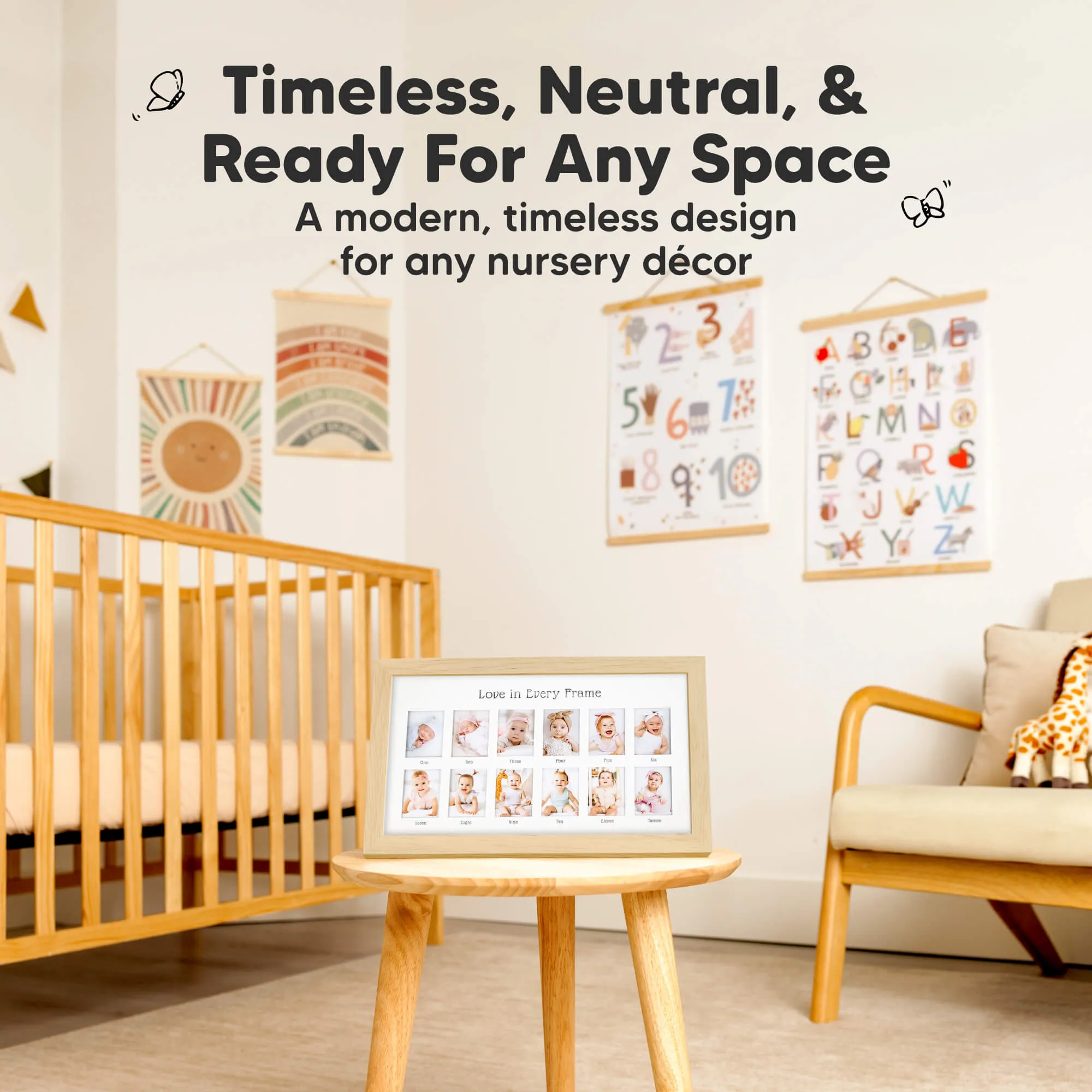 Nova Baby's First Year Picture Frame (Ash Wood)